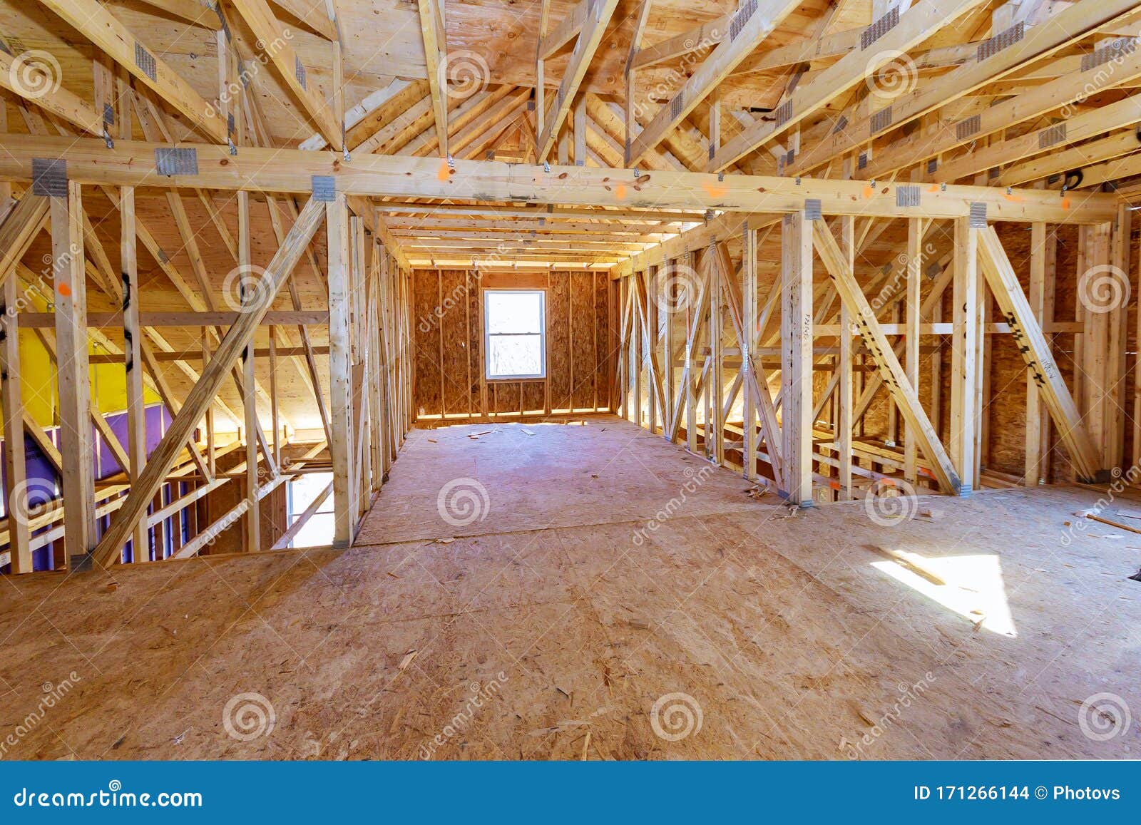 House Attic Under Construction Walls and Ceiling Material in Wooden Frame  Stock Photo - Image of architecture, industrial: 171266144, image size:1600x1157