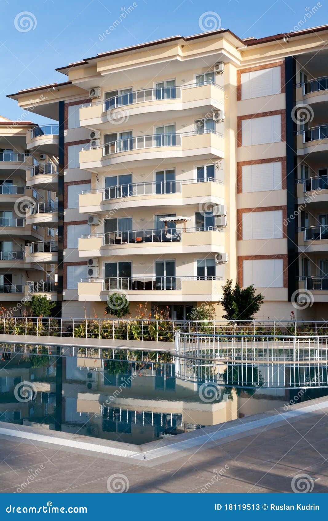 House with balconies stock image. Image of buildings - 18119513