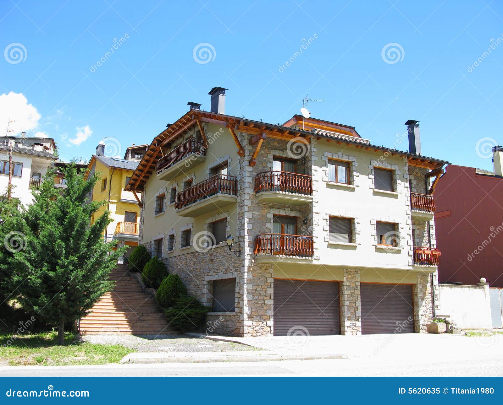 House with balconies stock image. Image of building, exterior - 5620635