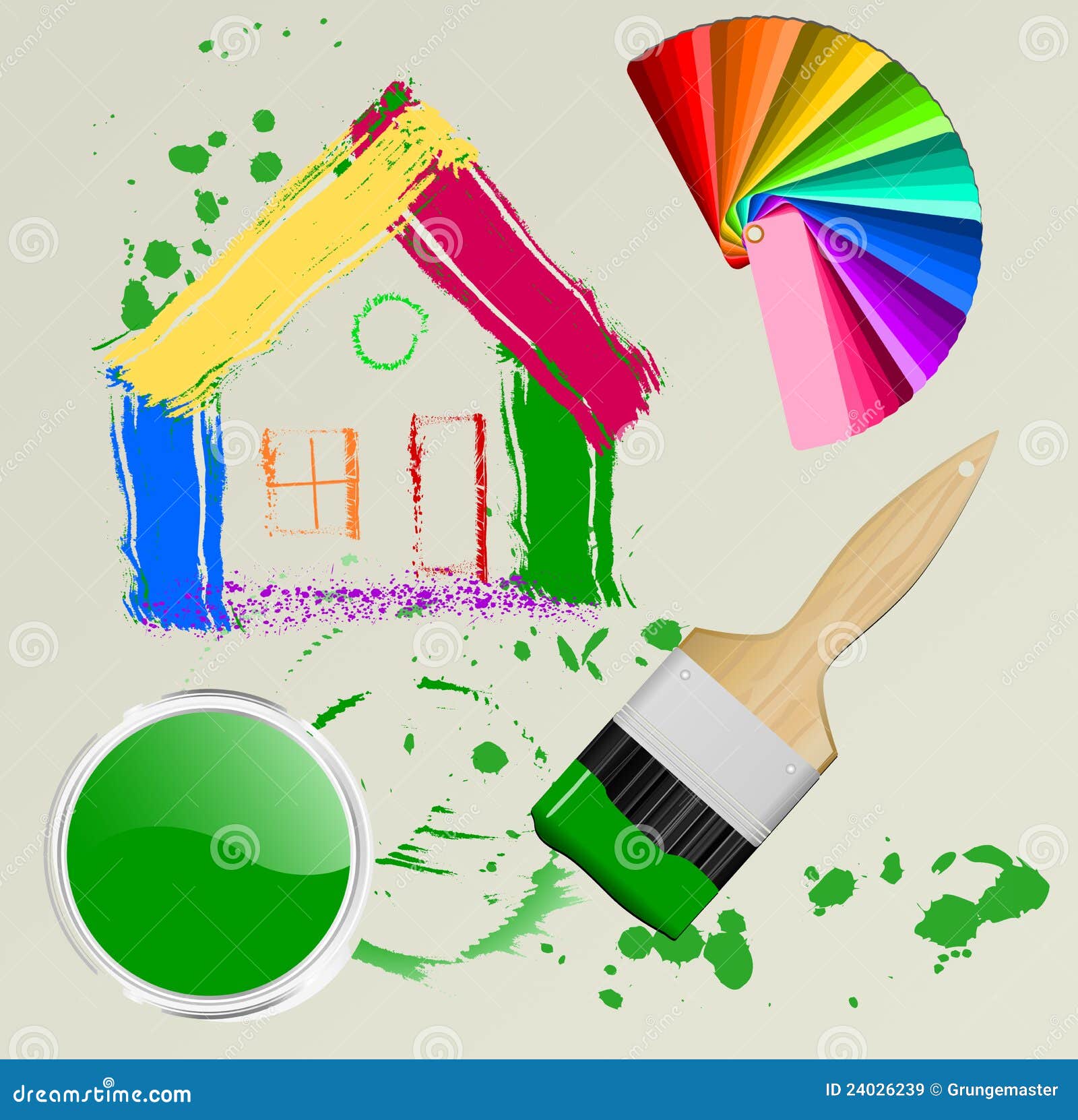 House,brush stock vector. Illustration of swatch, paint 24026239
