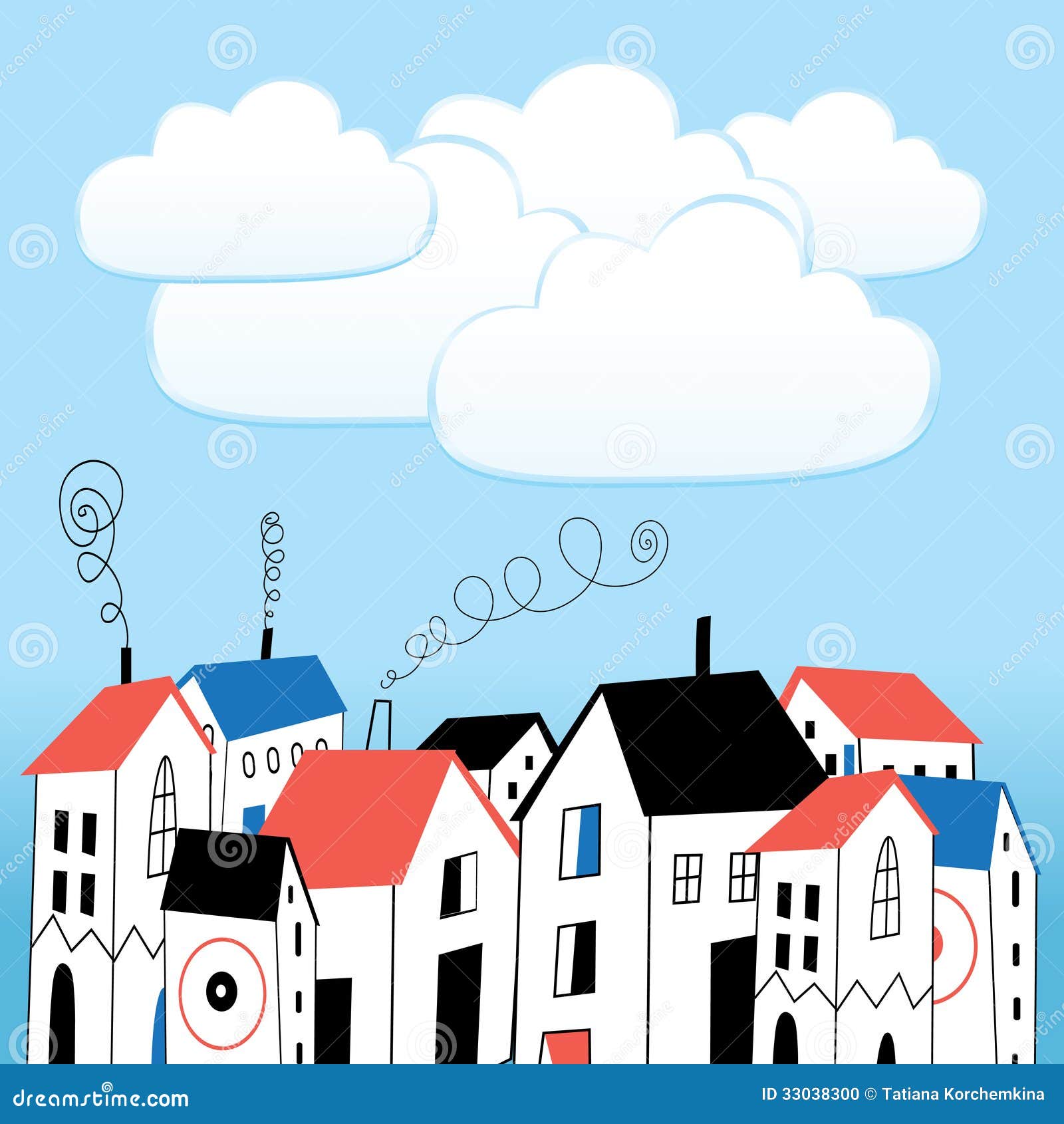 House and bubbles for text stock vector. Illustration of poster 33038300
