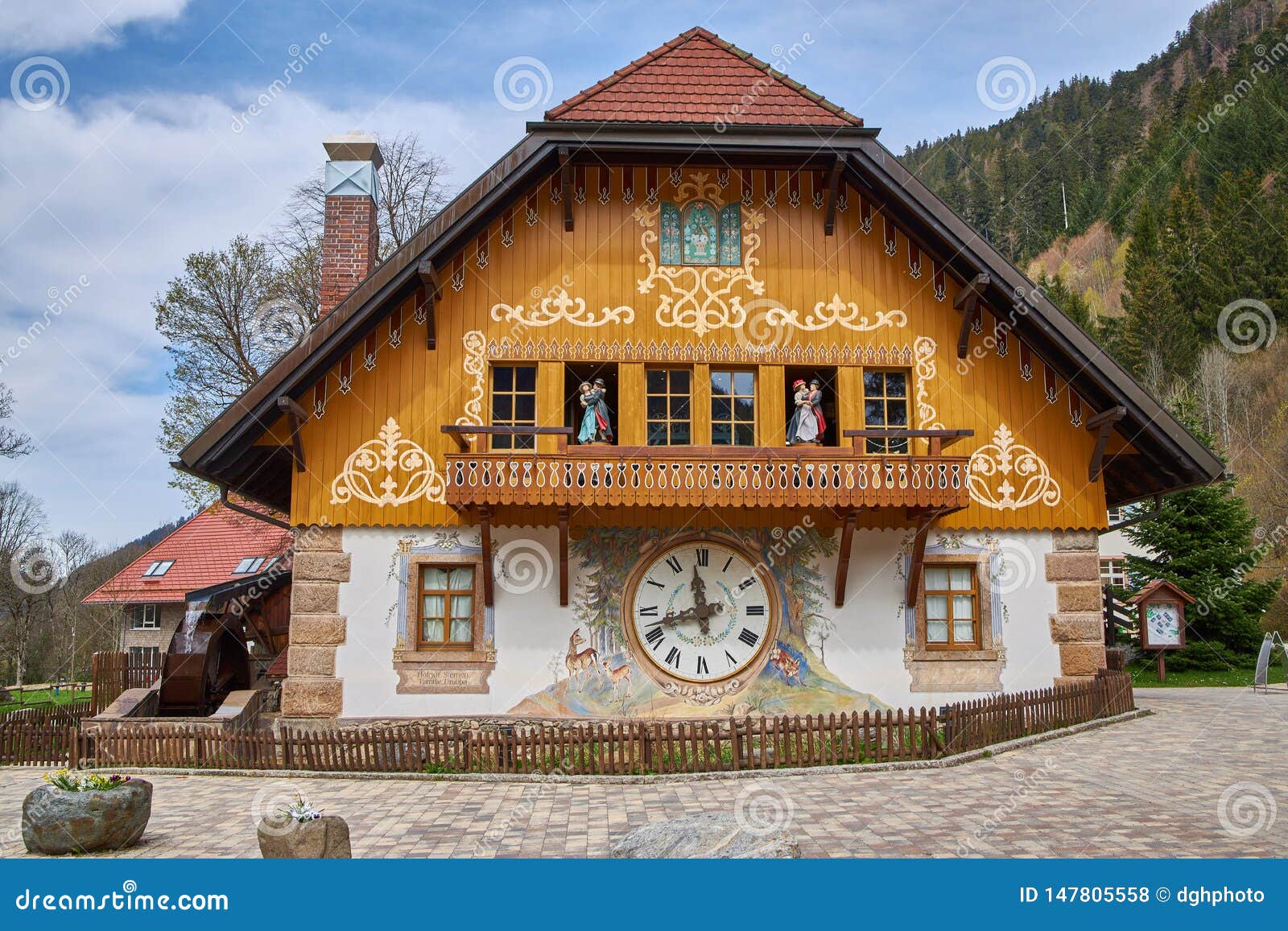 Breitnau, Germany April 21,2019 House Build As Big Cuckoo Clock in