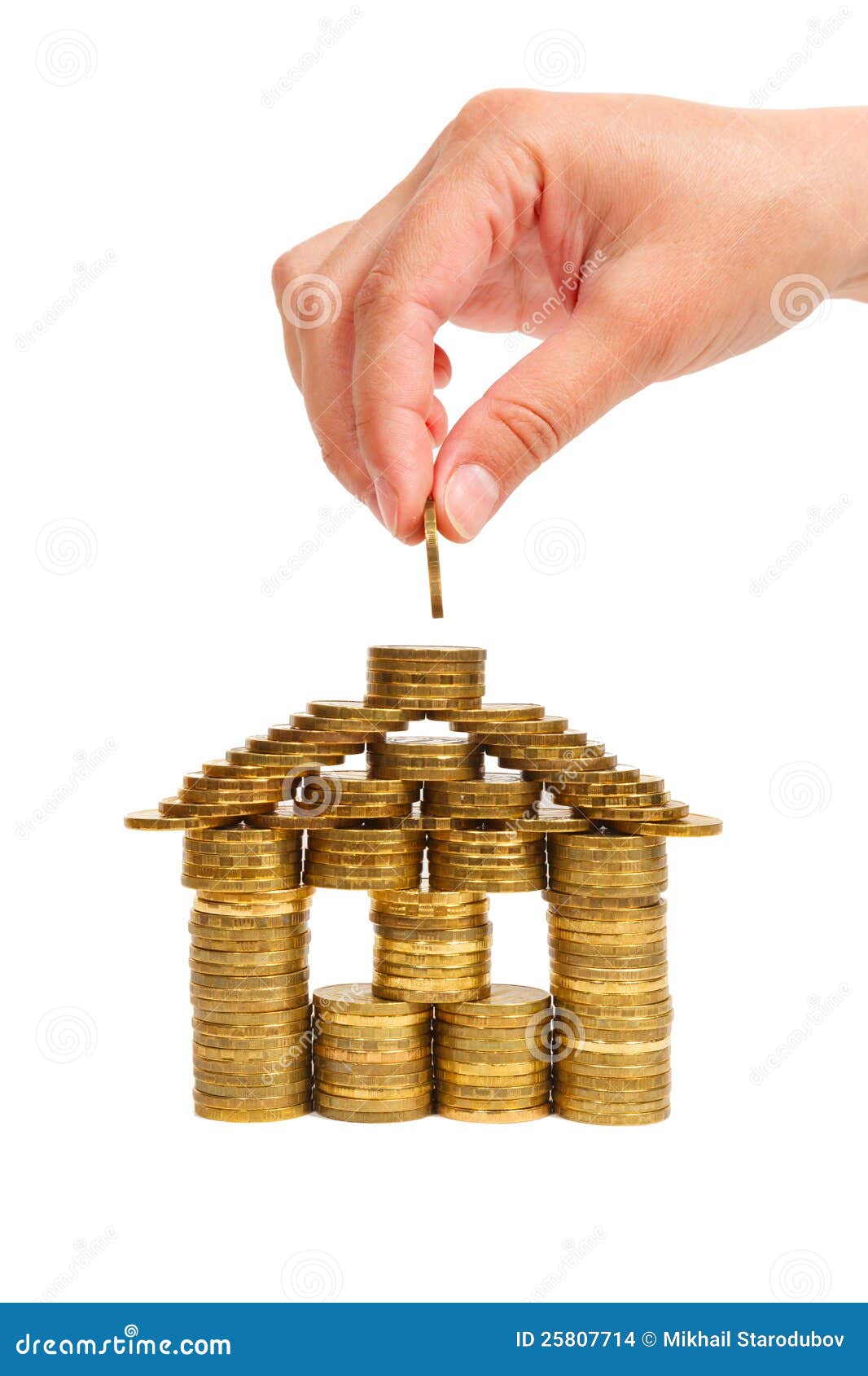 A House Built of Coins Isolated Stock Photo Image of bank, business