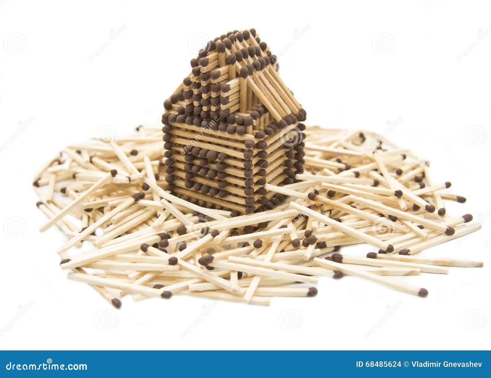 House built from matches stock photo. Image of house 68485624
