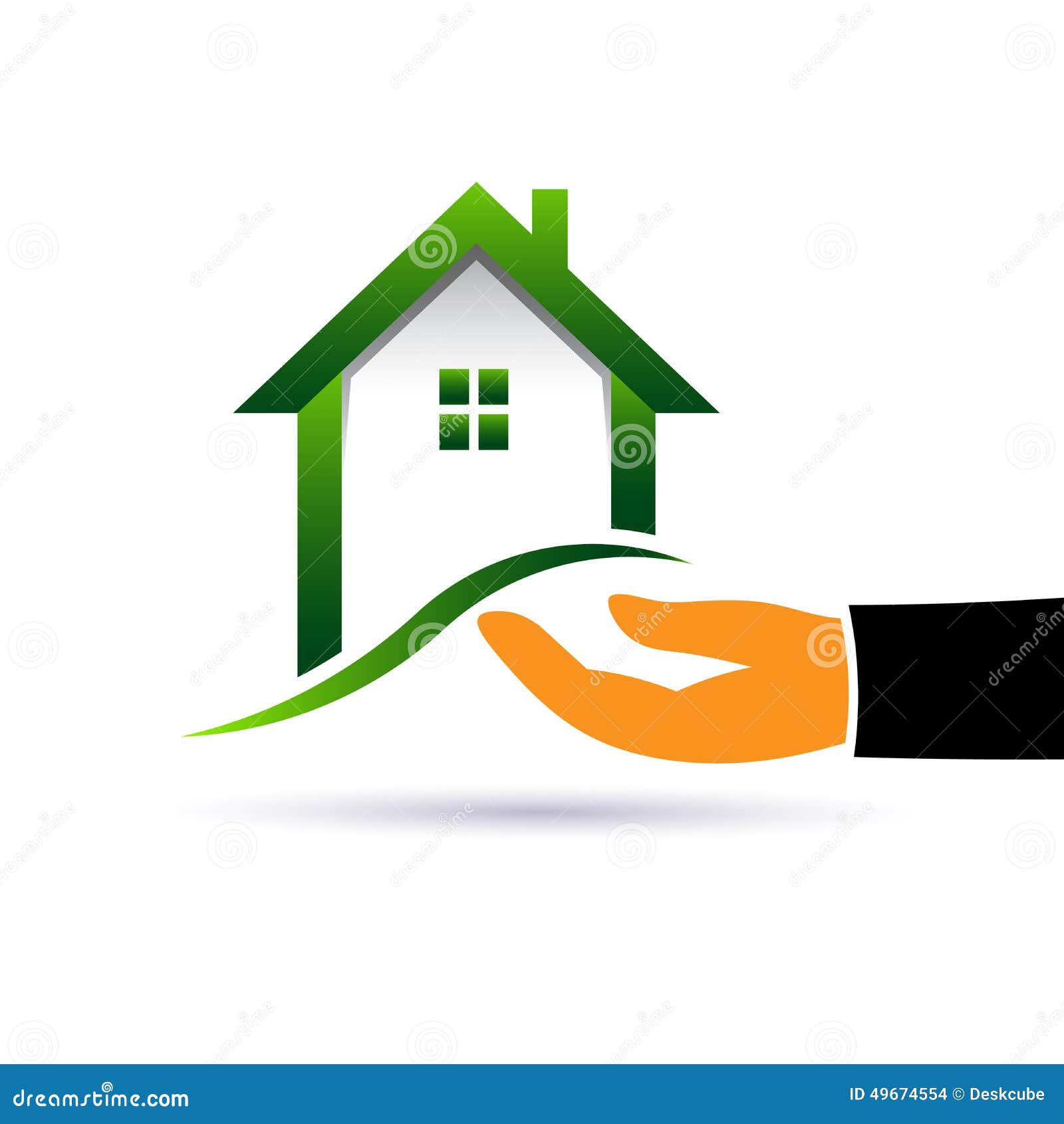 House with buyer hand logo stock vector. Illustration of concept 49674554