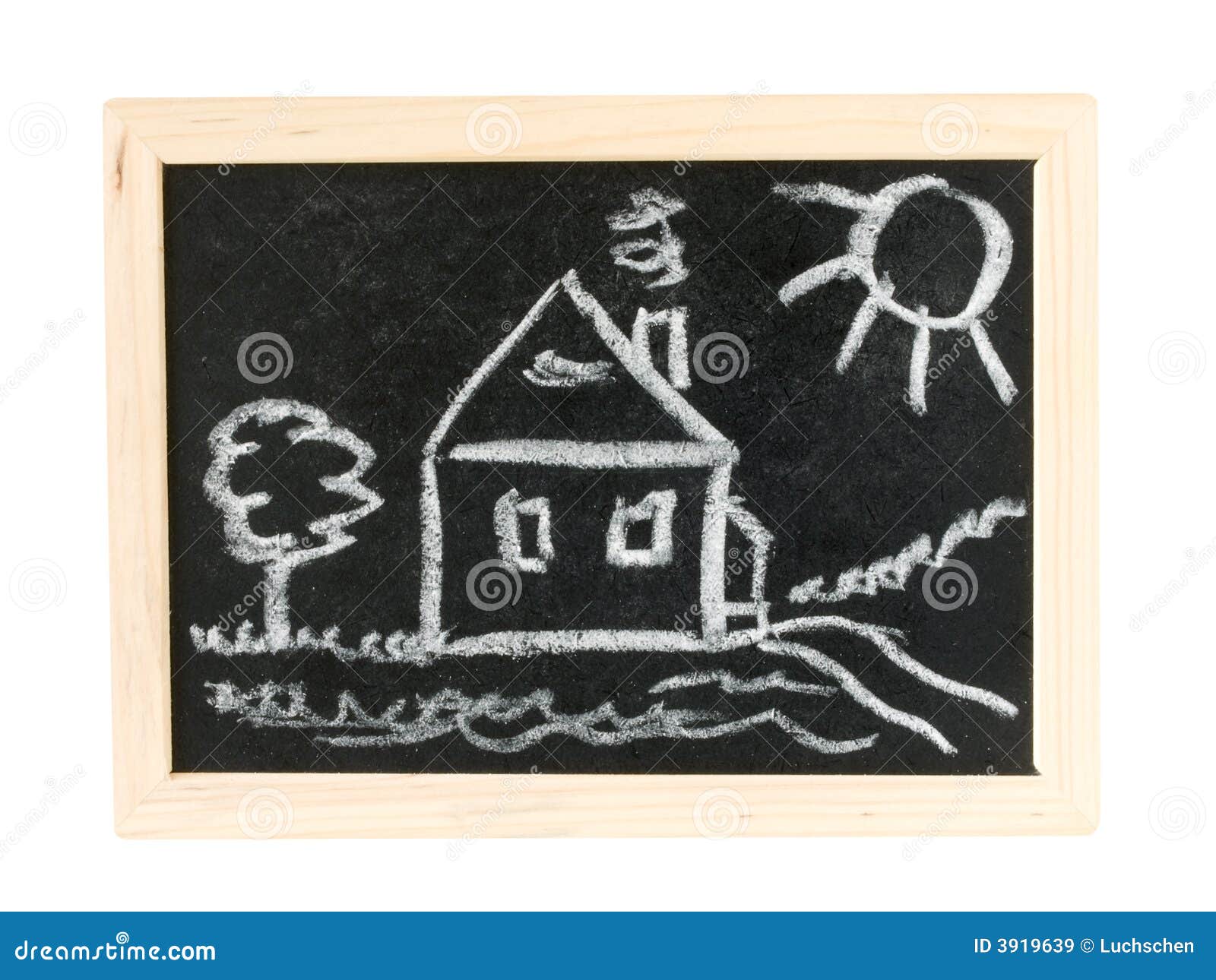 House on chalk board stock image. Image of house, black 3919639