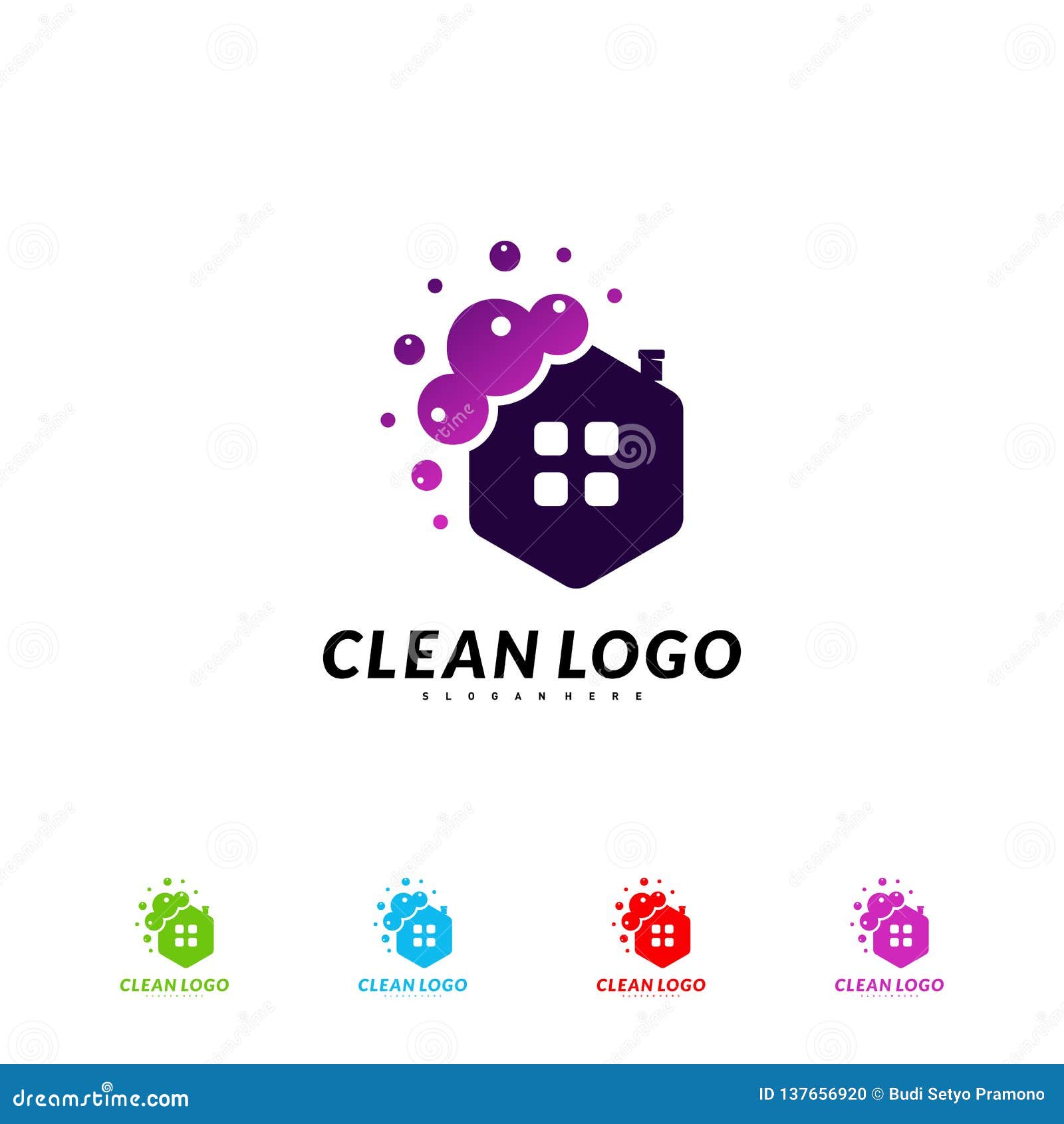 House Cleaning Logo Concept Design Vector Cleaning Home Logo