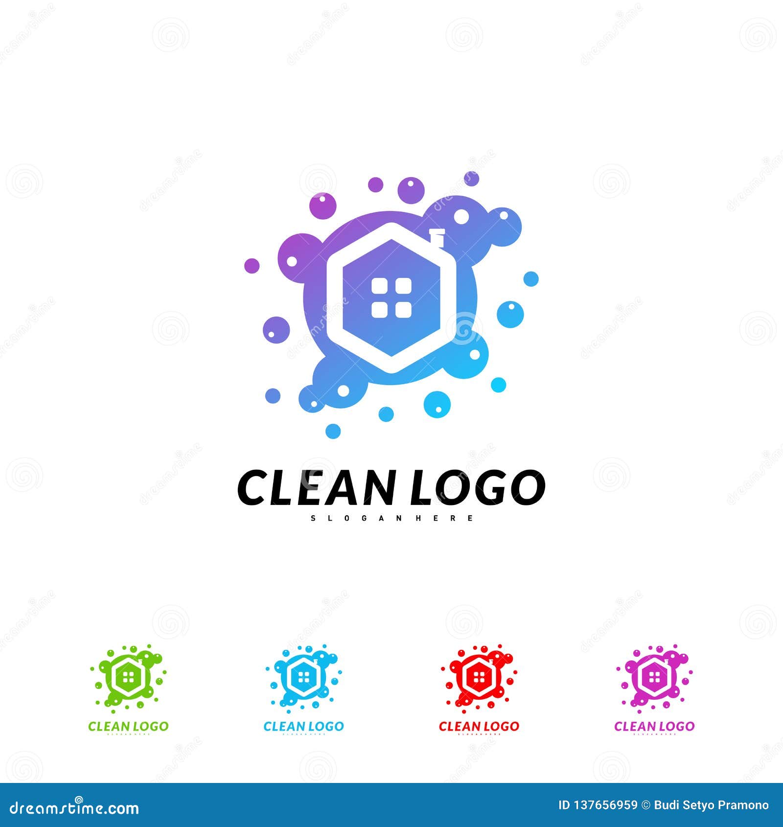 House Cleaning Logo Concept Design Vector Cleaning Home Logo