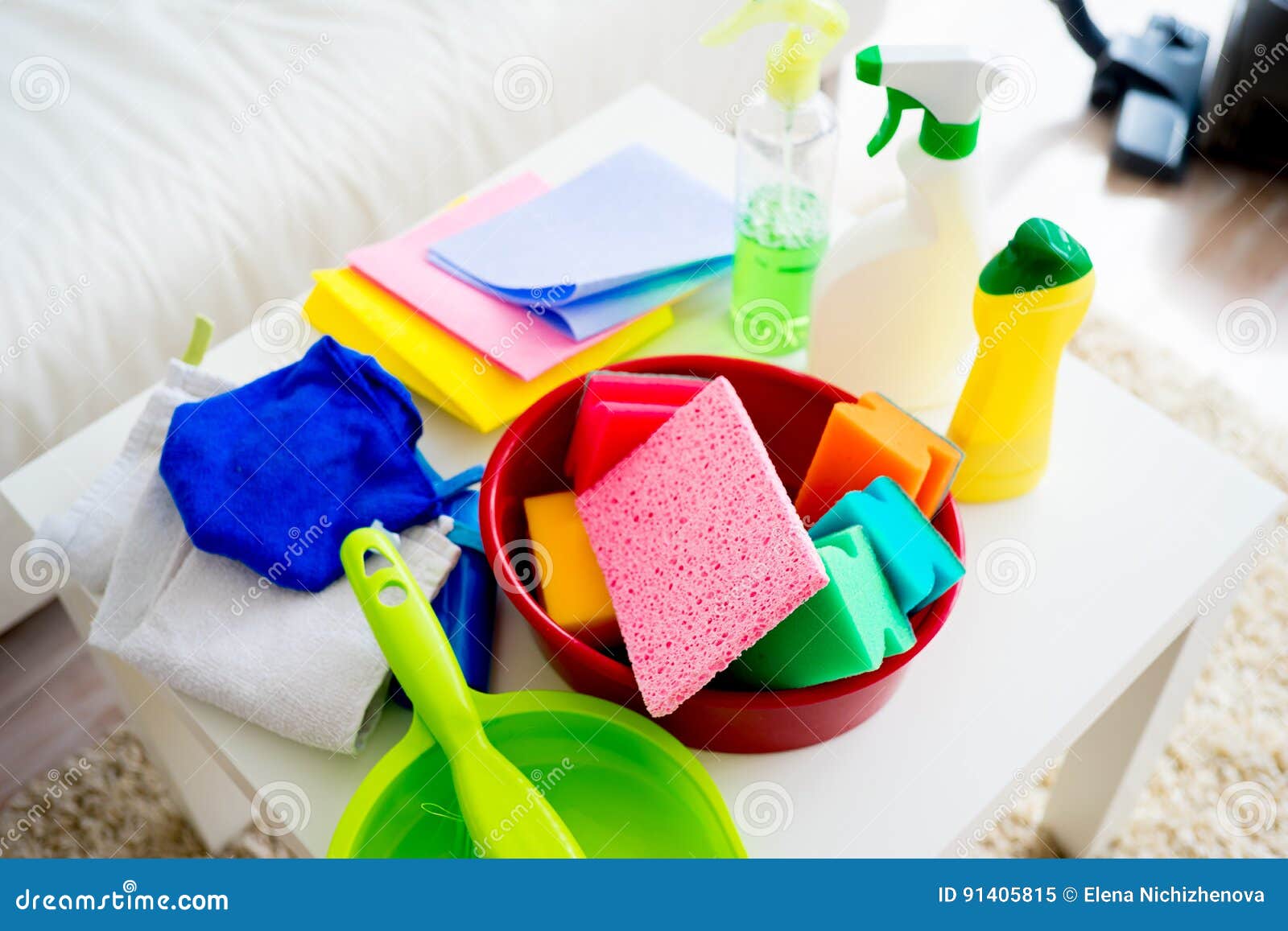 House cleaning products stock image. Image of floor, house 91405815