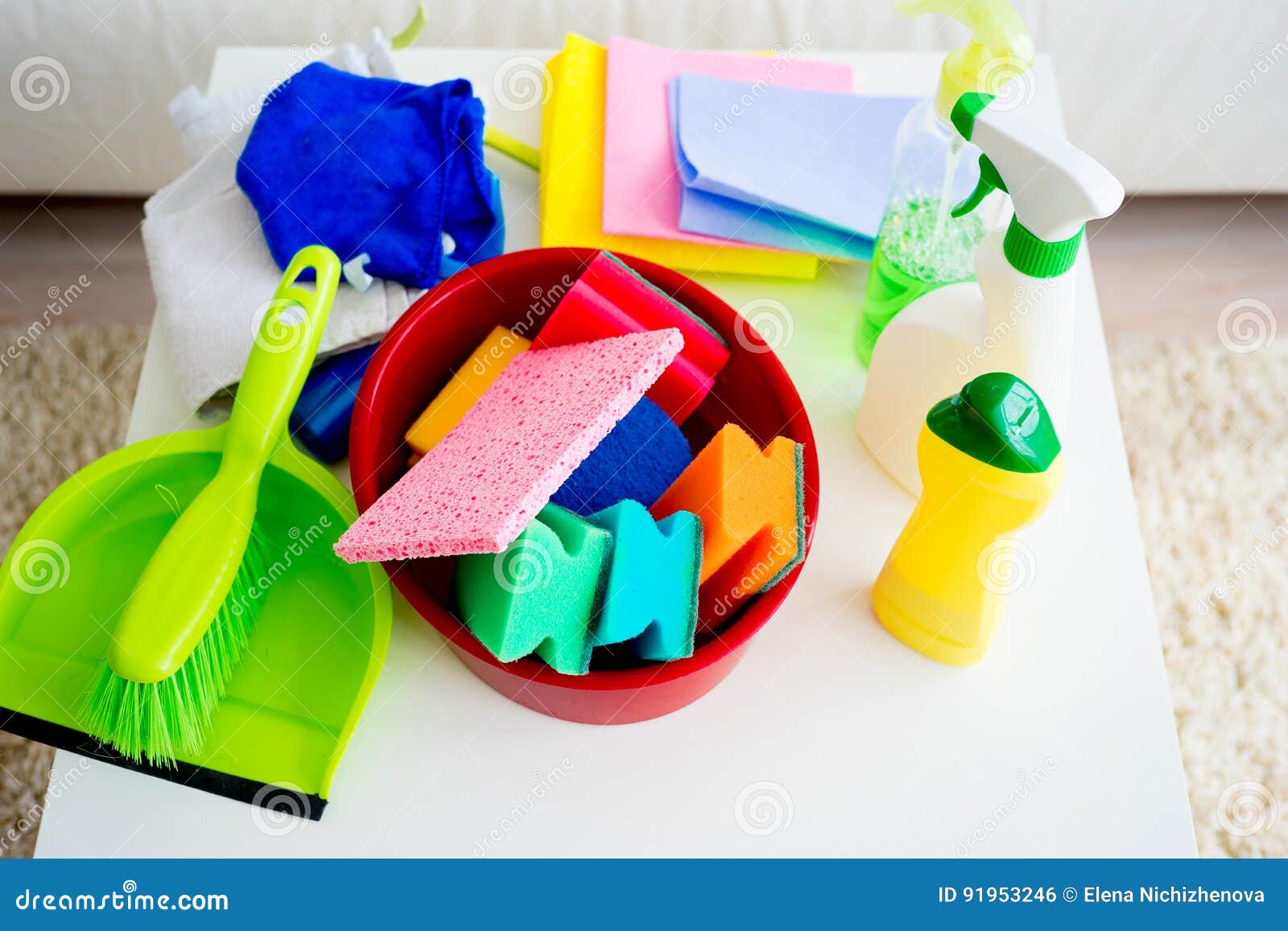 House cleaning products stock photo. Image of bucket 91953246