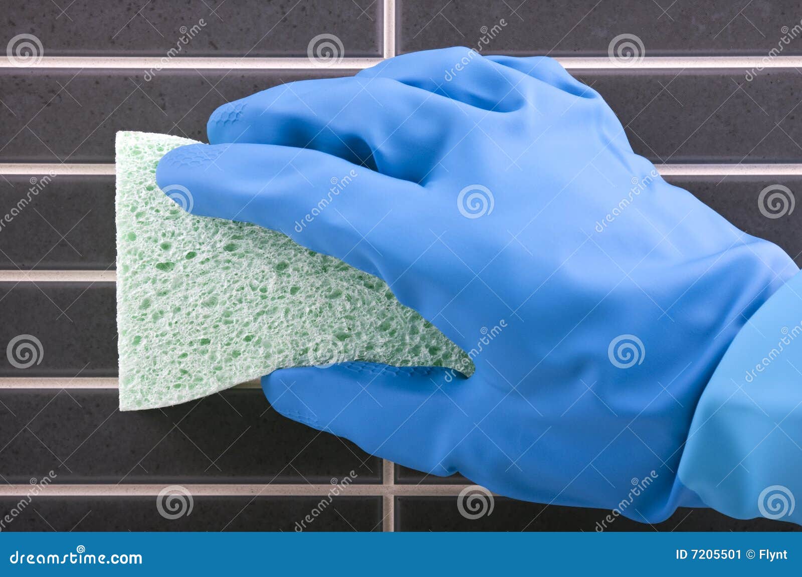 house cleaning - scrubbing tiles
