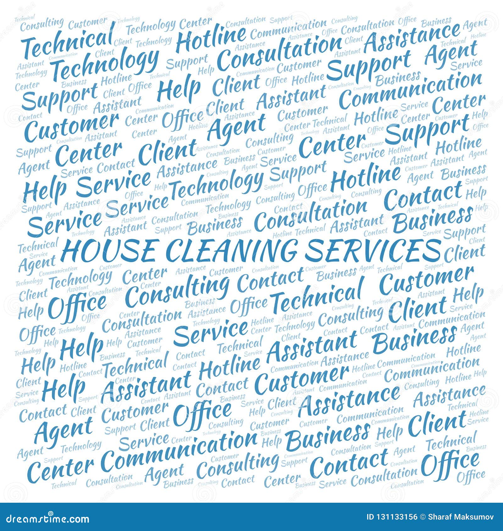 House Cleaning Services Word Cloud. Stock Illustration Illustration