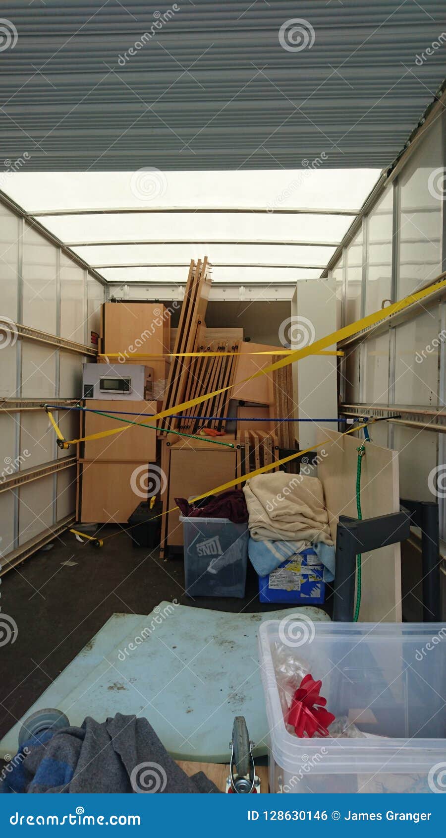 House Clearance Removal Van Packed Full Stock Photo Image Of