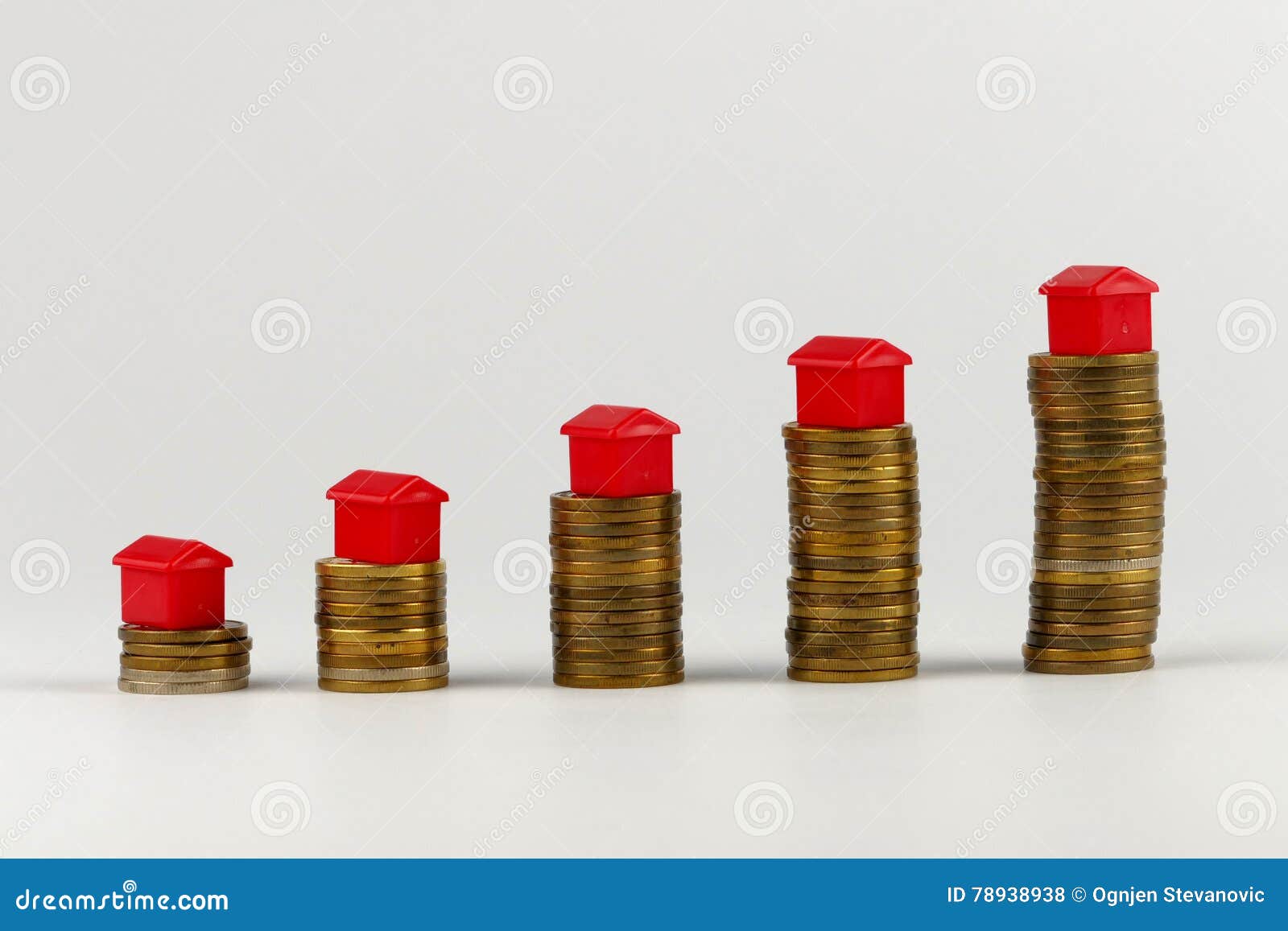 House and Coins Stack, Realestate Concept Stock Photo Image of
