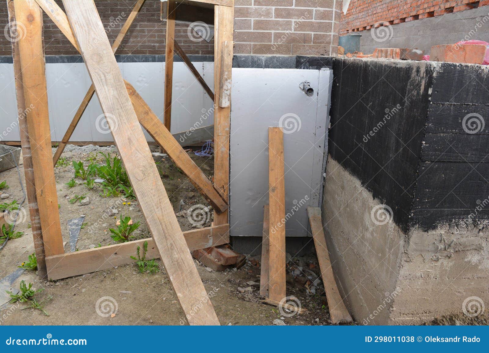 House Construction with Foundation Wall Foam Insulation and