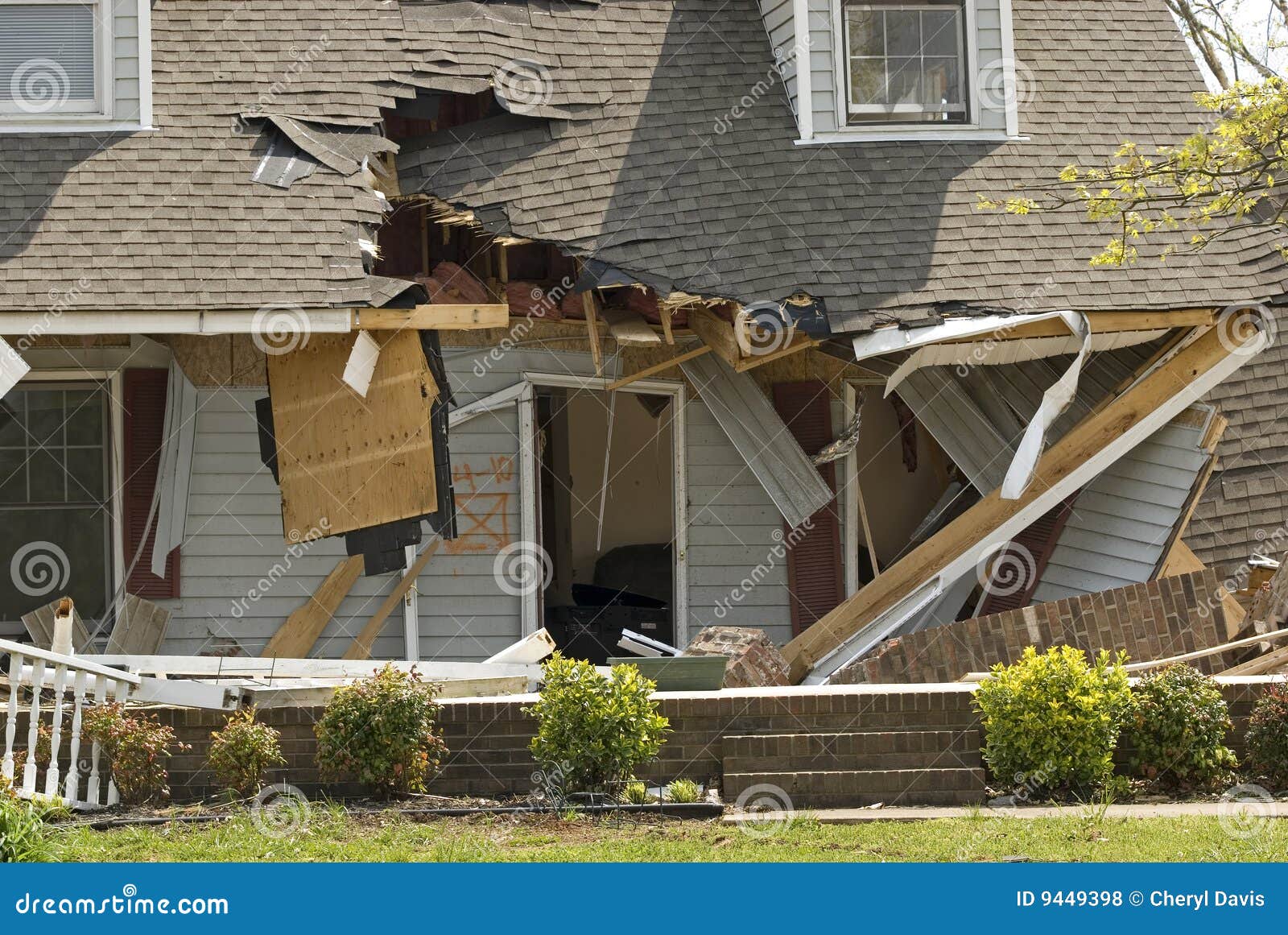 House Damaged by Tornado stock photo. Image of insurance 9449398