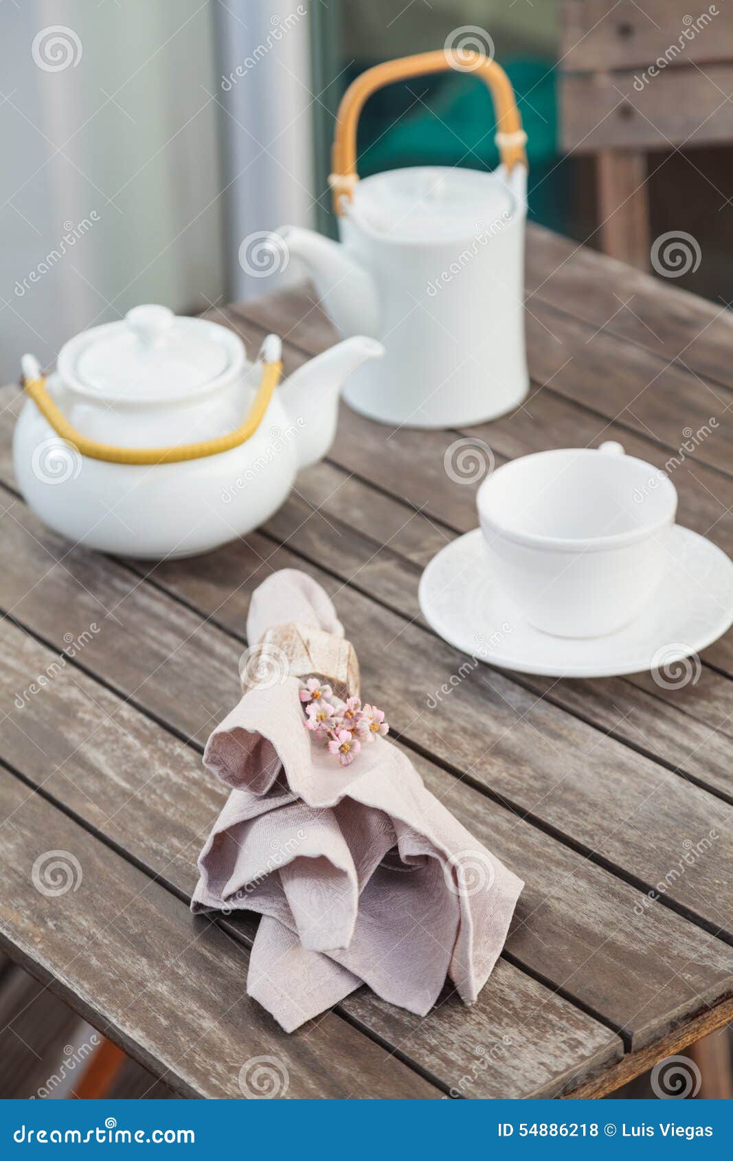 House Decoration Detail Table Tea Set Stock Photo Image of bedroom
