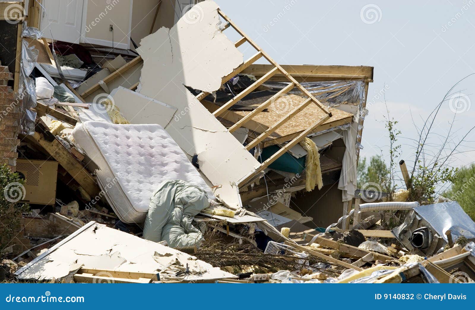 House Destroyed by Tornado stock photo. Image of emergency 9140832