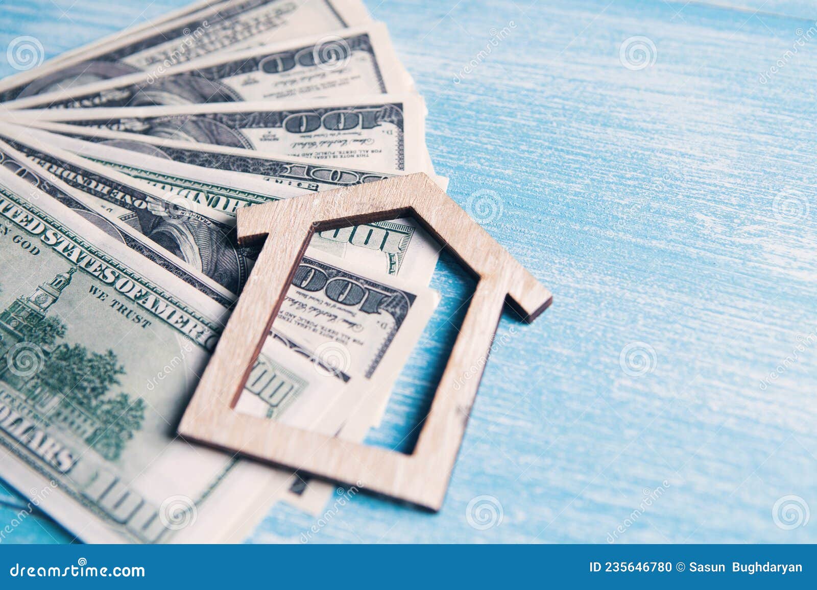 House and Dollar Bills on the Table Stock Photo Image of housing