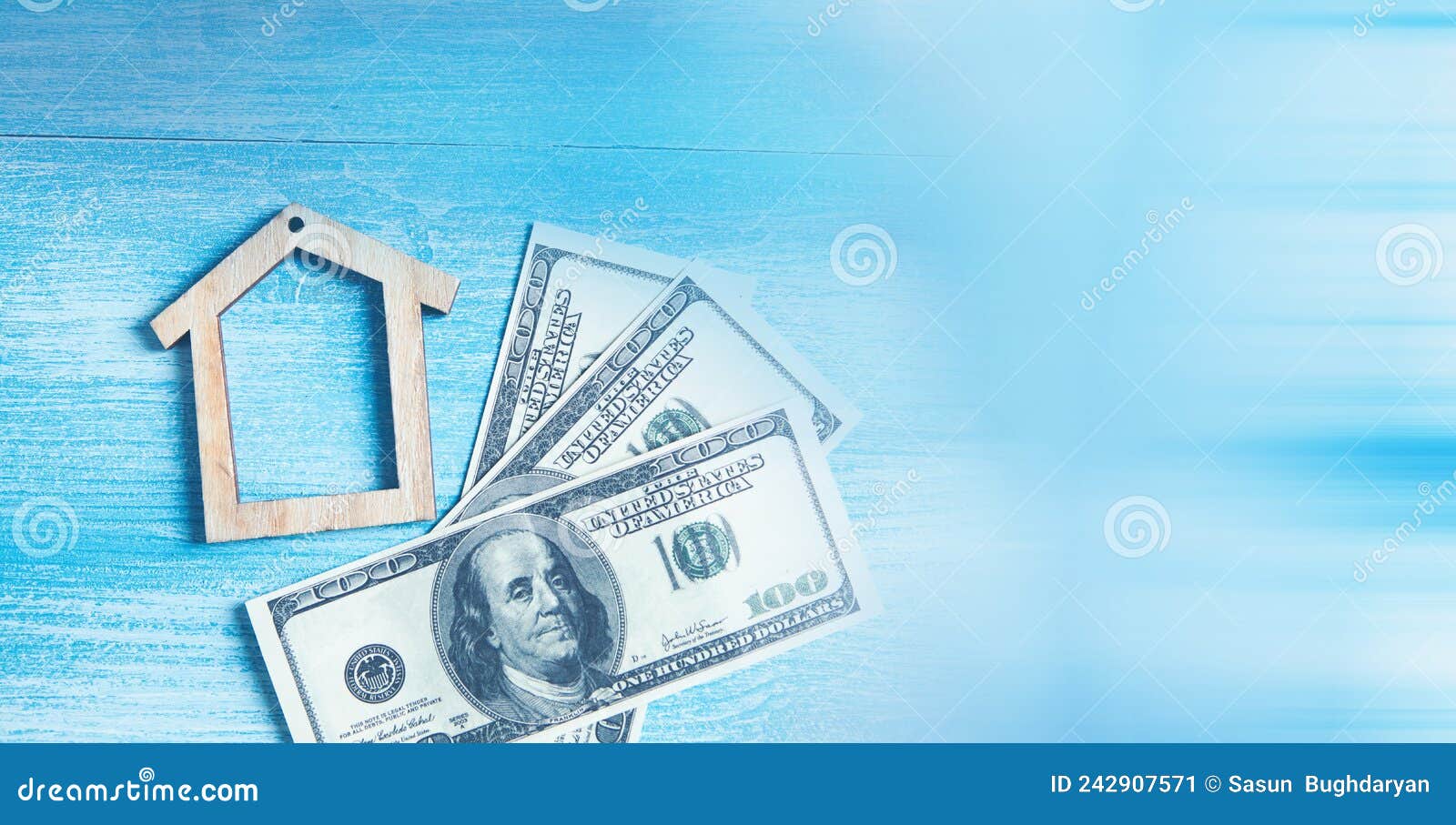 House on Dollar Bills on the Table Stock Image Image of money