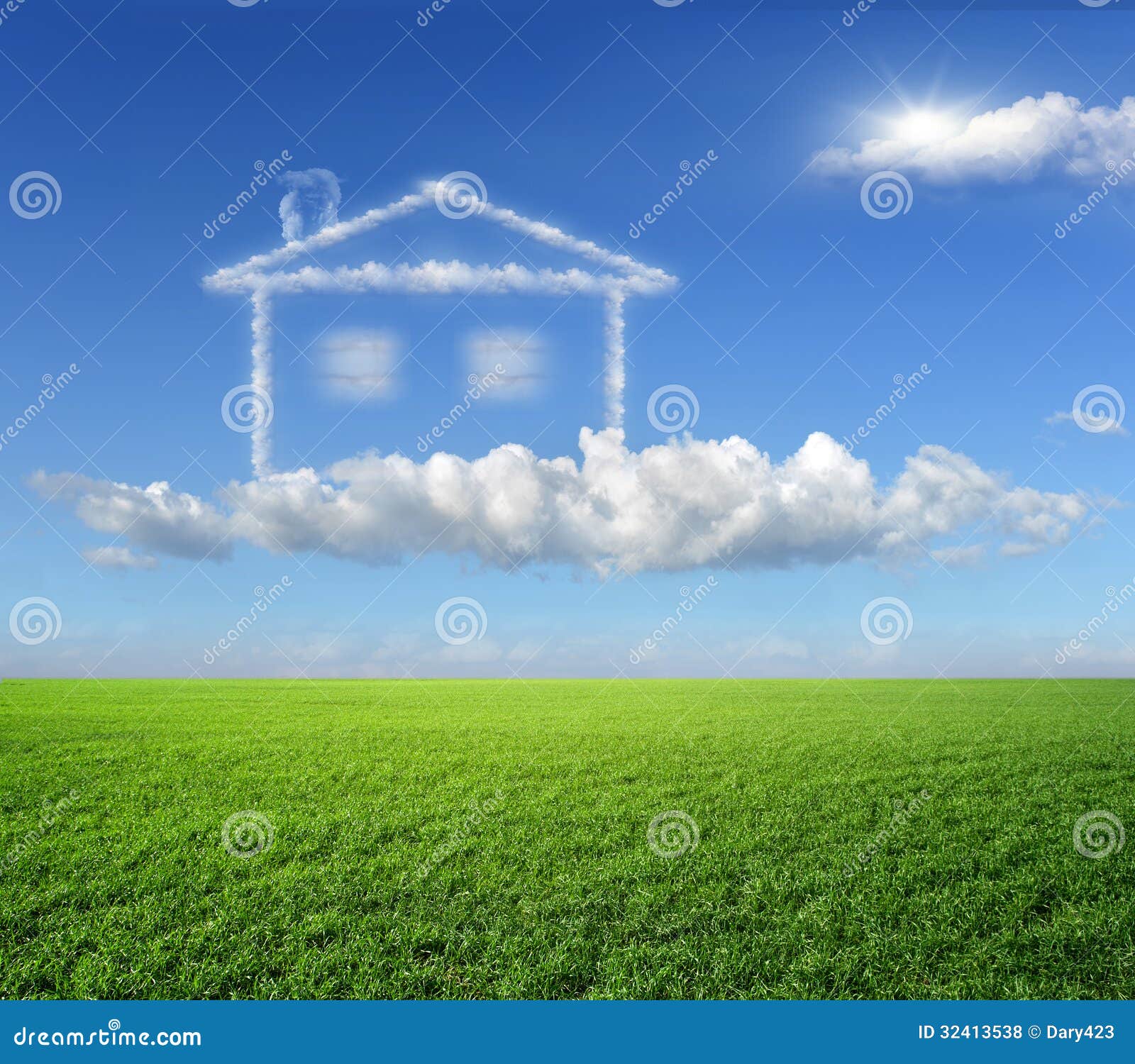 The house, a dream. stock photo. Image of project, meadow 32413538