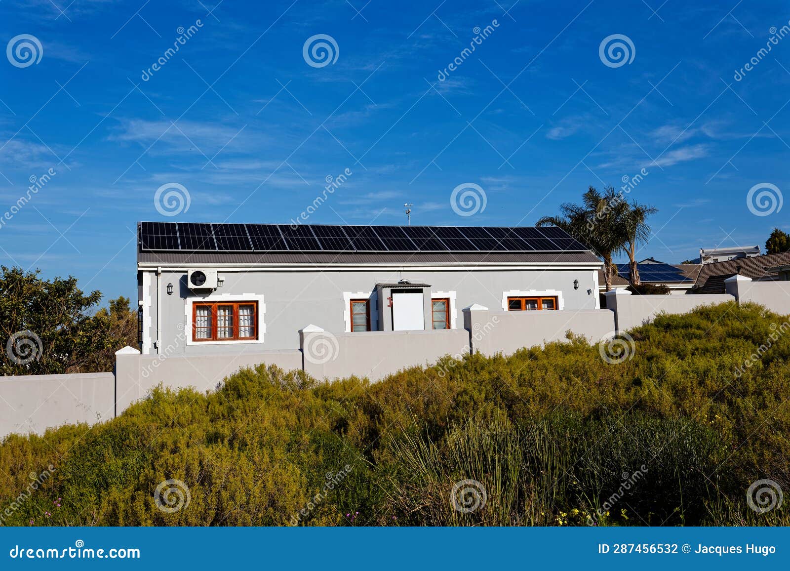 A House Fitted with Solar Panels in Worcester, Western Cape, South