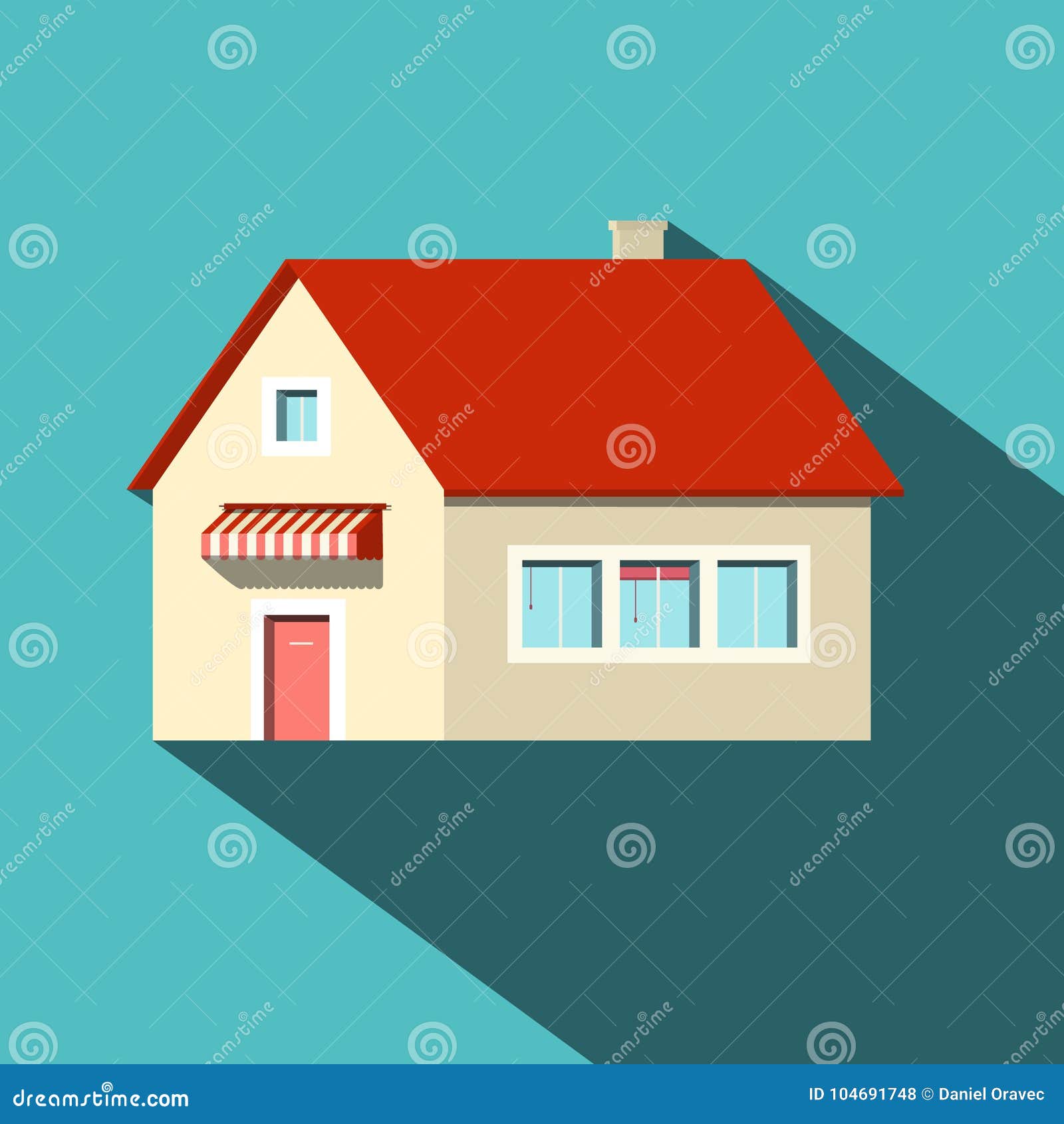 House Flat Design Vector Icon Stock Vector - Illustration of shape