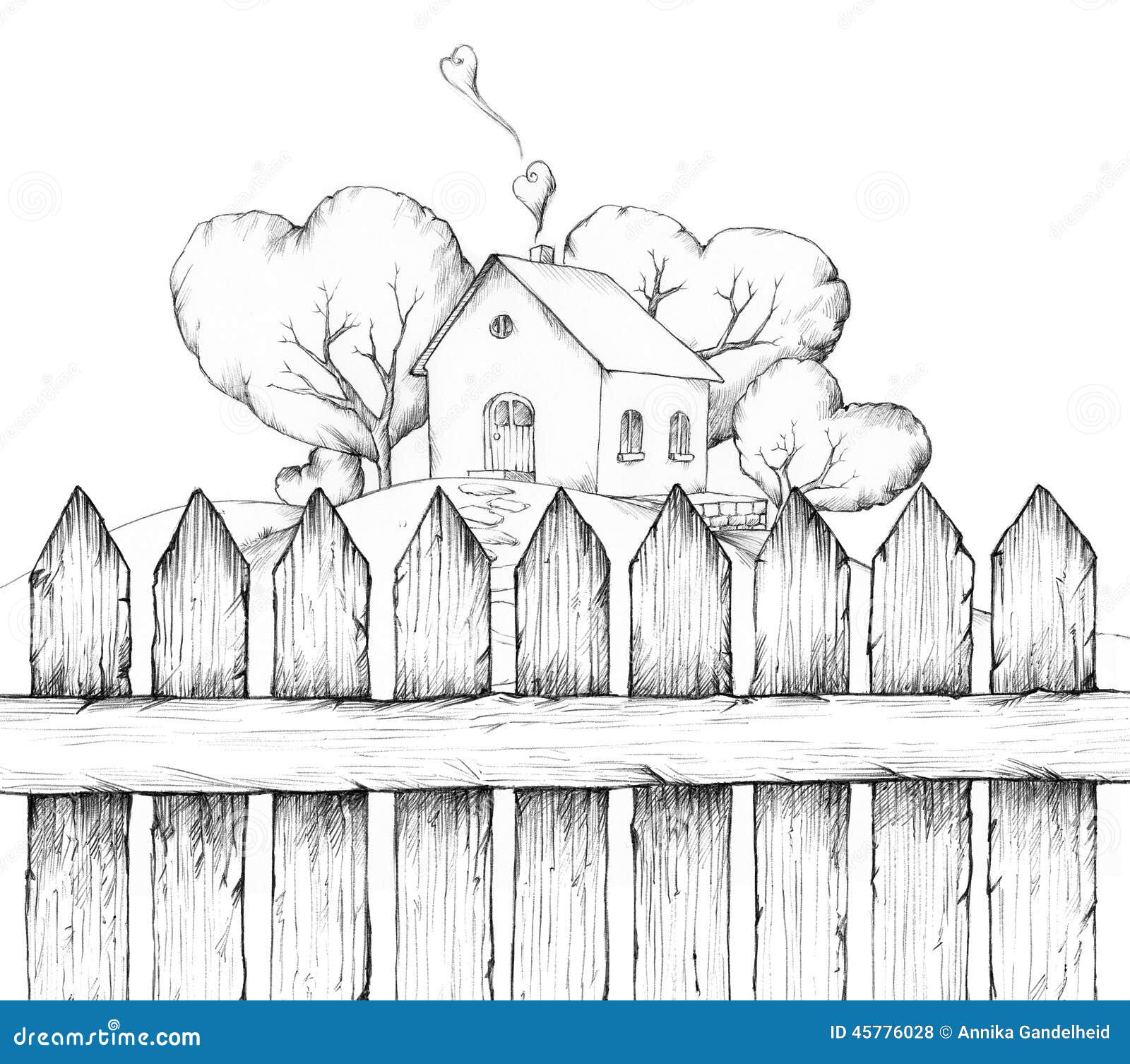 Protection Fence Around Young Tree Drawing Stock Illustration  Download  Image Now  Black And White Black Color Clip Art  iStock
