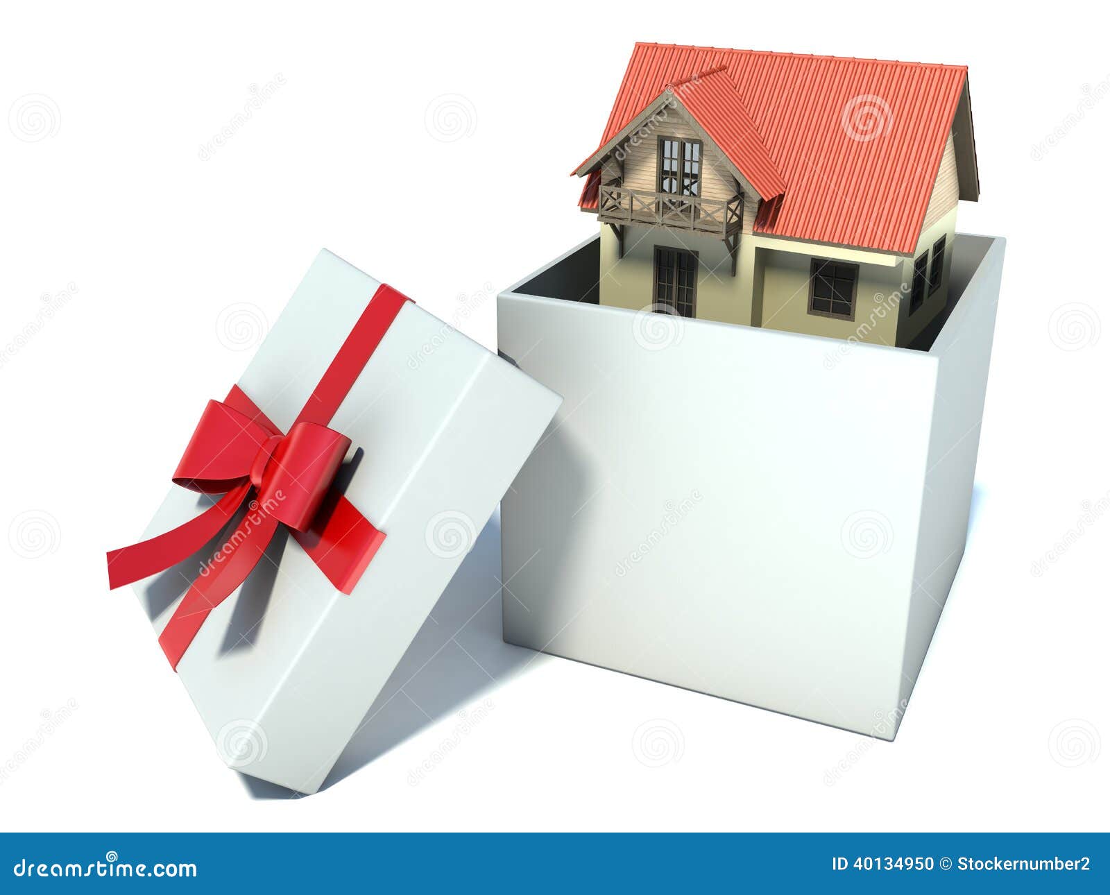 House in a gift box stock illustration. Illustration of creative 40134950