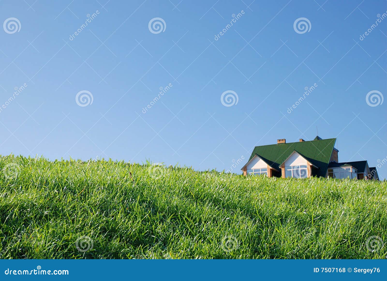 House and grass stock photo. Image of clouds, bright, natural 7507168