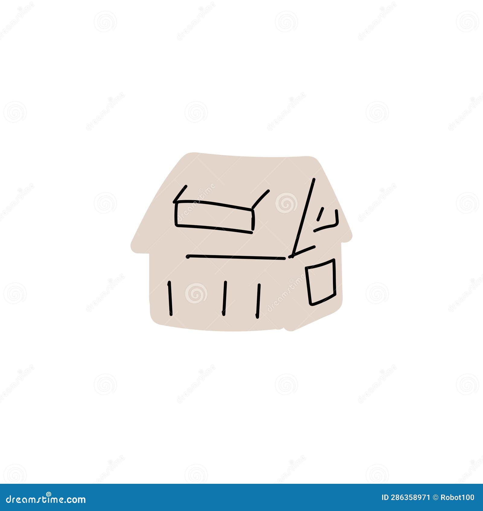 House Hand Drawing Simple Shape. Vector Illustration Stock Vector