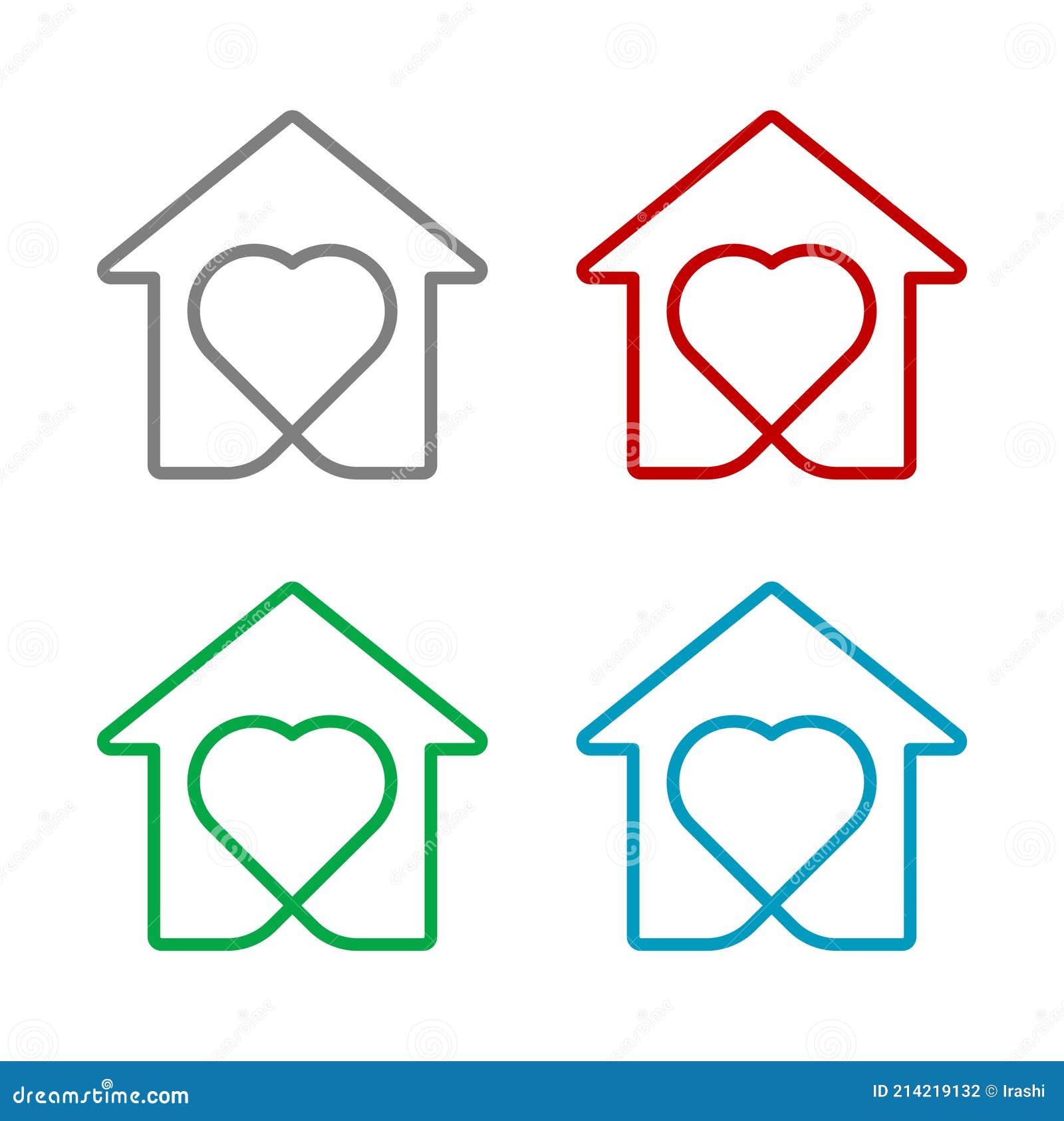 House heart icon stock vector. Illustration of love 214219132