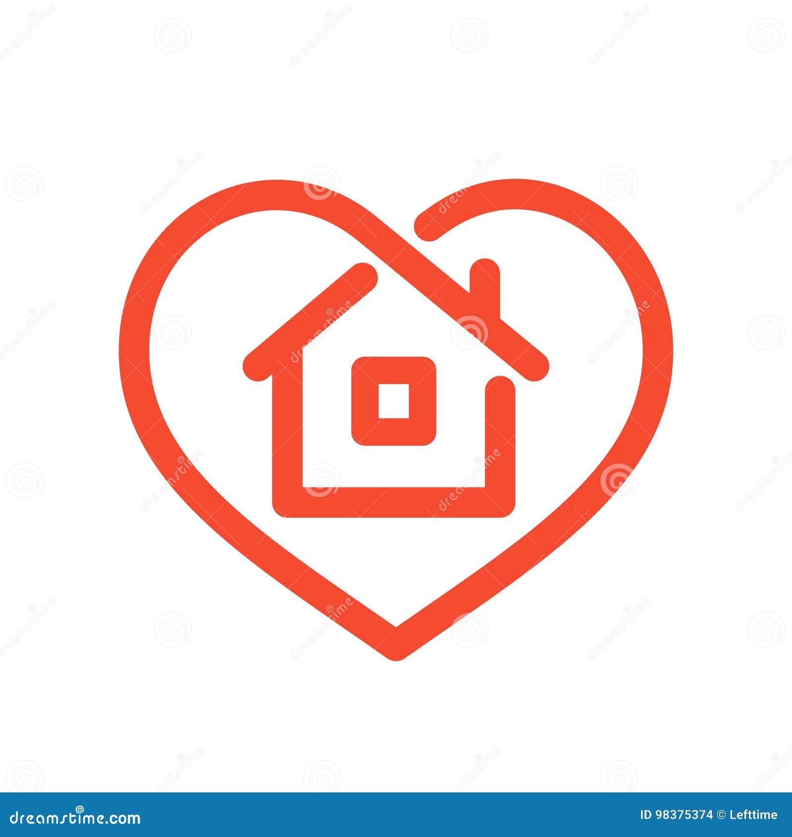 Bedachtzaam krant jukbeen House in heart stock vector. Illustration of house, abstract - 98375374