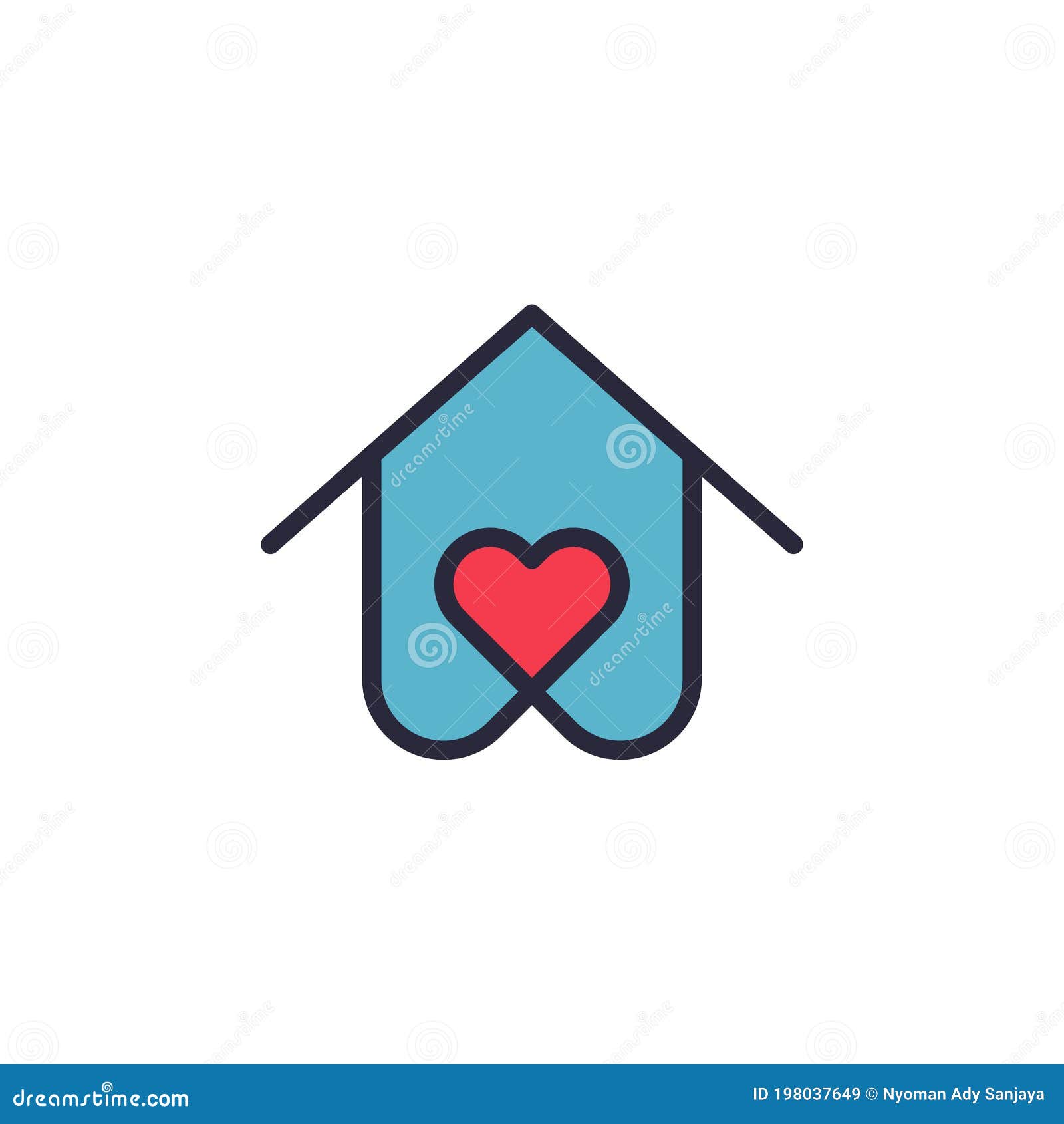 House with Heart Vector Icon Symbol Isolated on White Background Stock Vector Illustration of