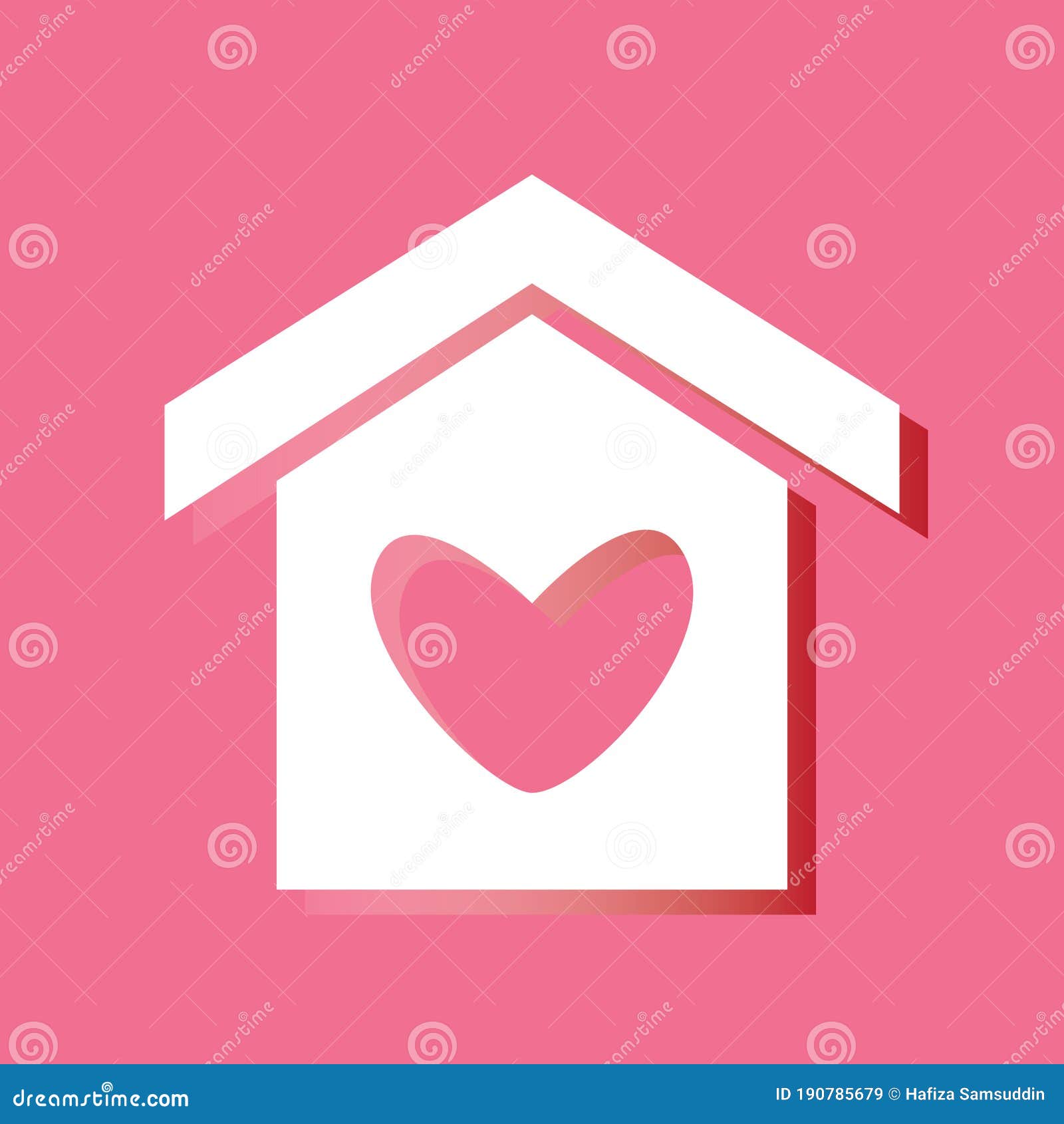House with Heart. Vector Illustration Decorative Design Stock Vector Illustration of days
