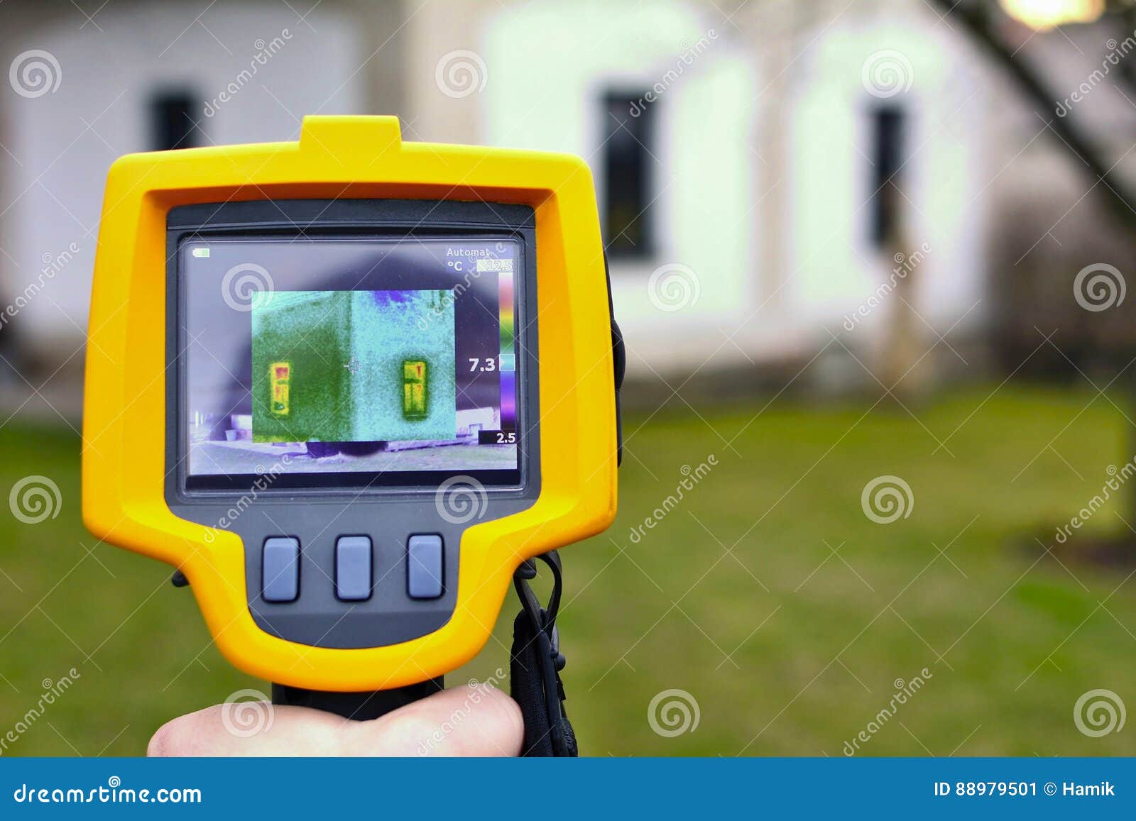 House heat loss detection stock image. Image of technology 88979501