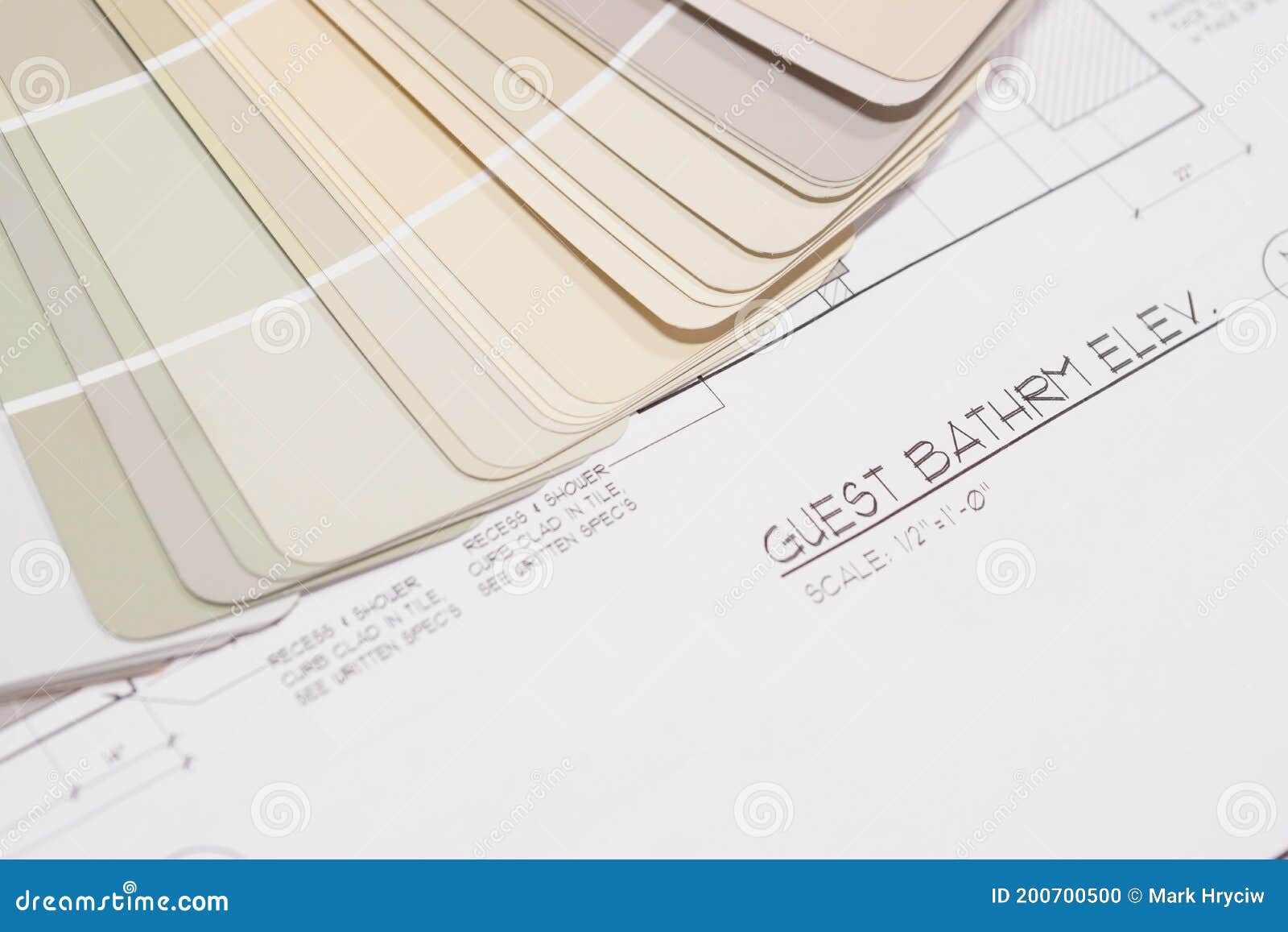 House Home Blueprints Design Paint Color Samples Stock Photo Image of
