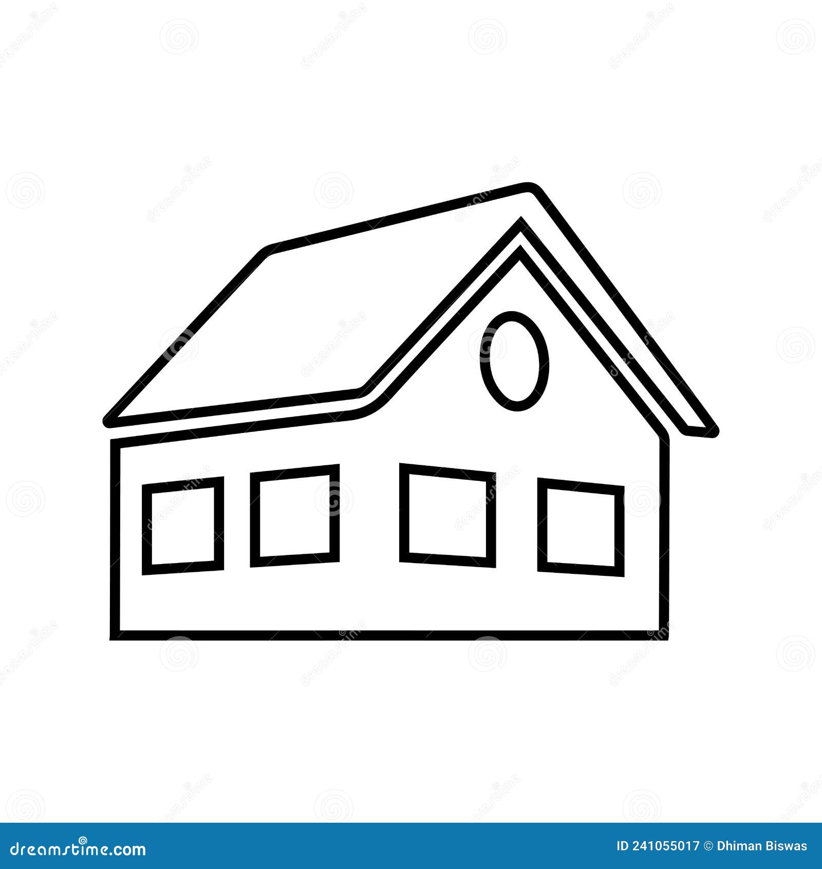 House, Home, Building Outline Icon. Line Art Vector Stock Illustration ...