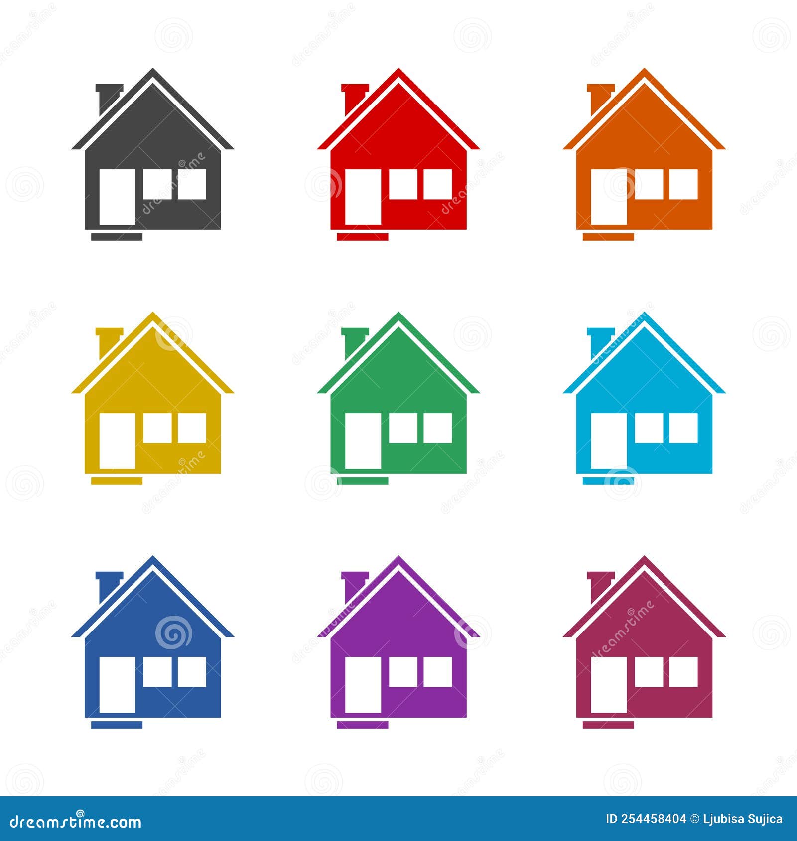 House Home Icon. Set Icons Colorful Stock Vector - Illustration of ...
