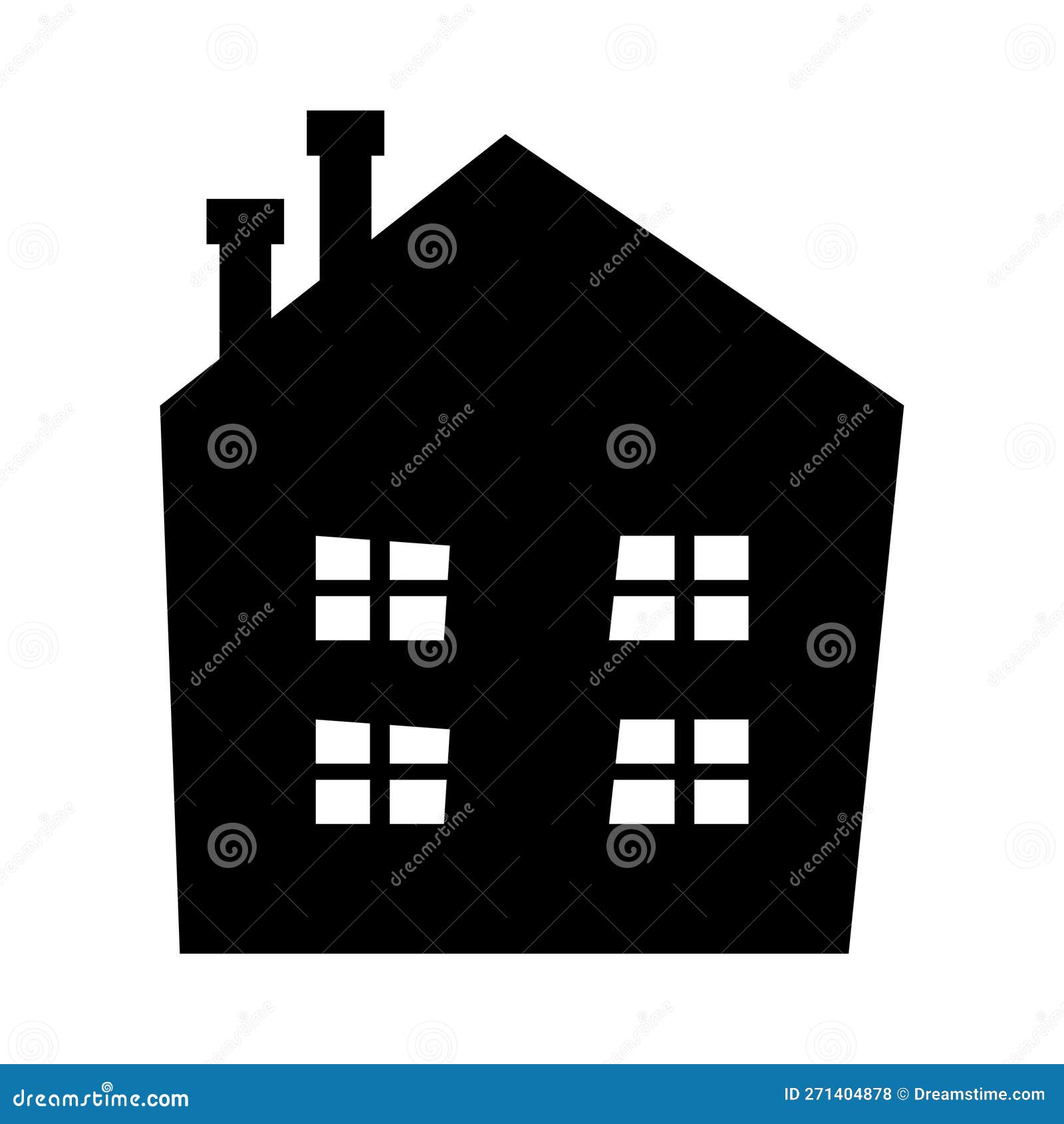 House Icon. Black Cartoon Silhouette of House Stock Vector ...