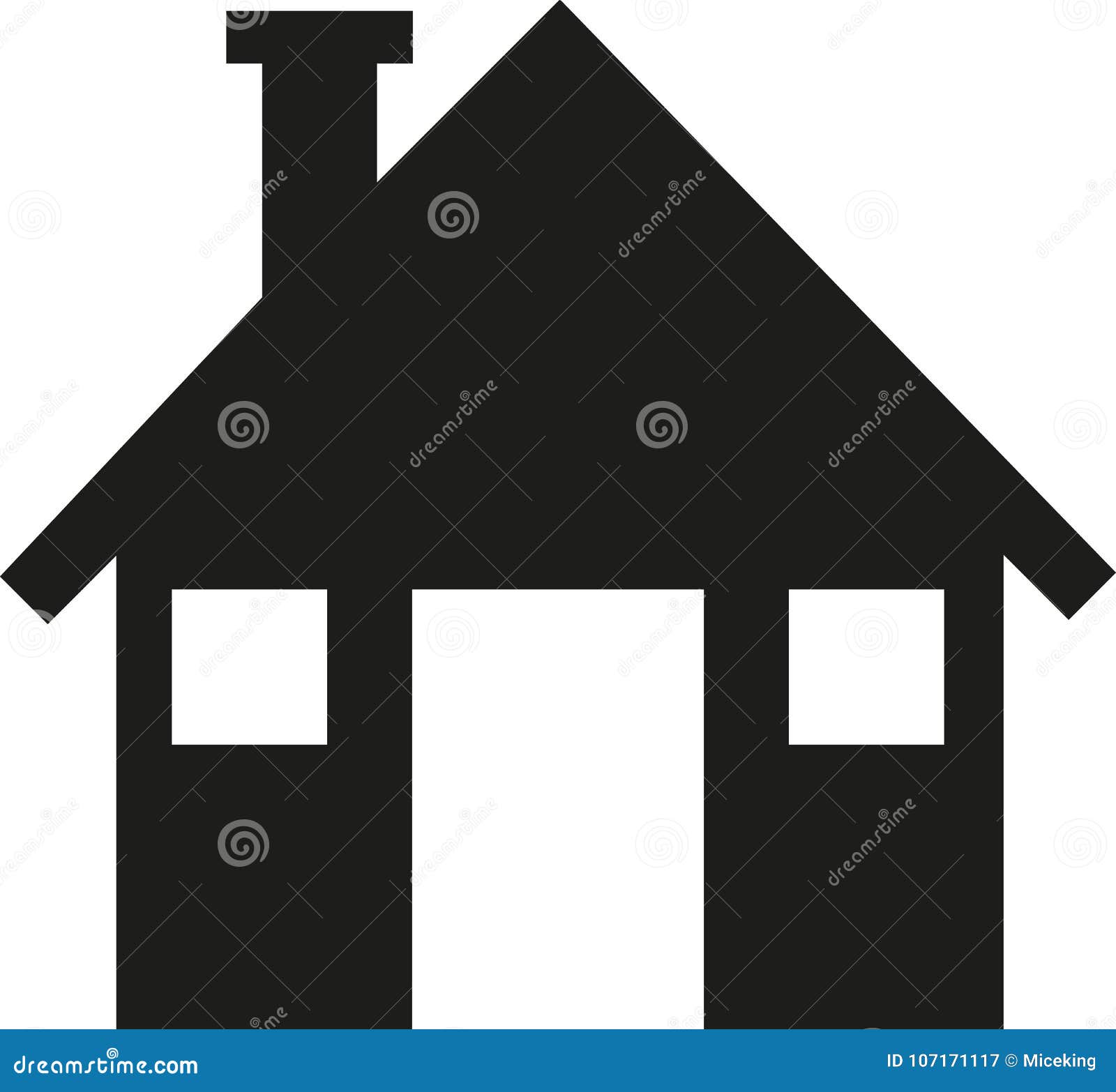 House Icon with Door and Windows Stock Vector - Illustration of door ...