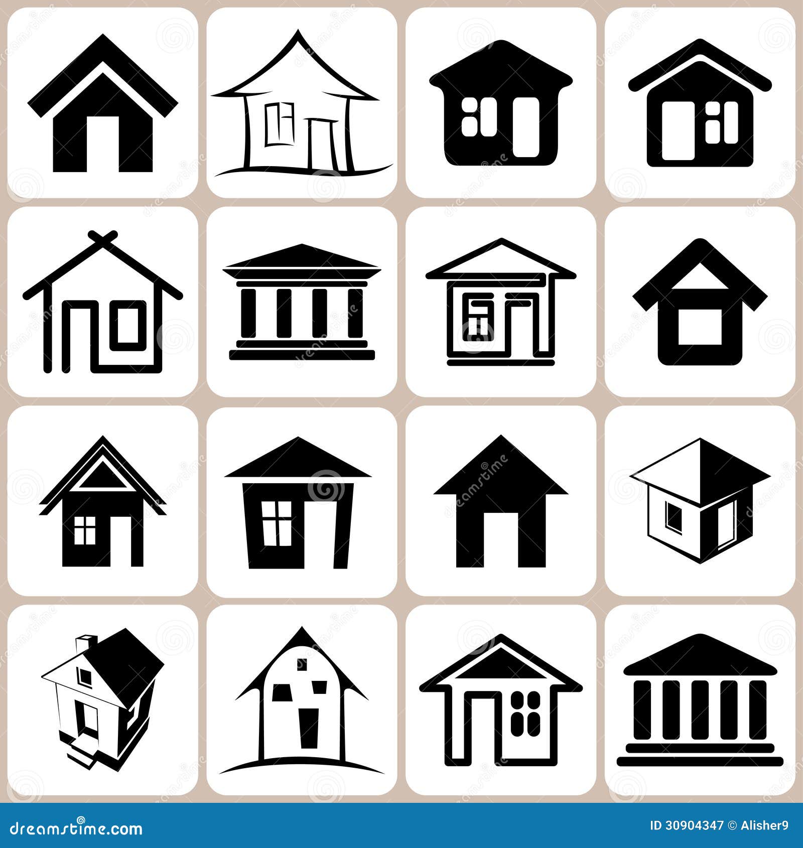 House Icons Set stock vector. Illustration of isolated - 30904347