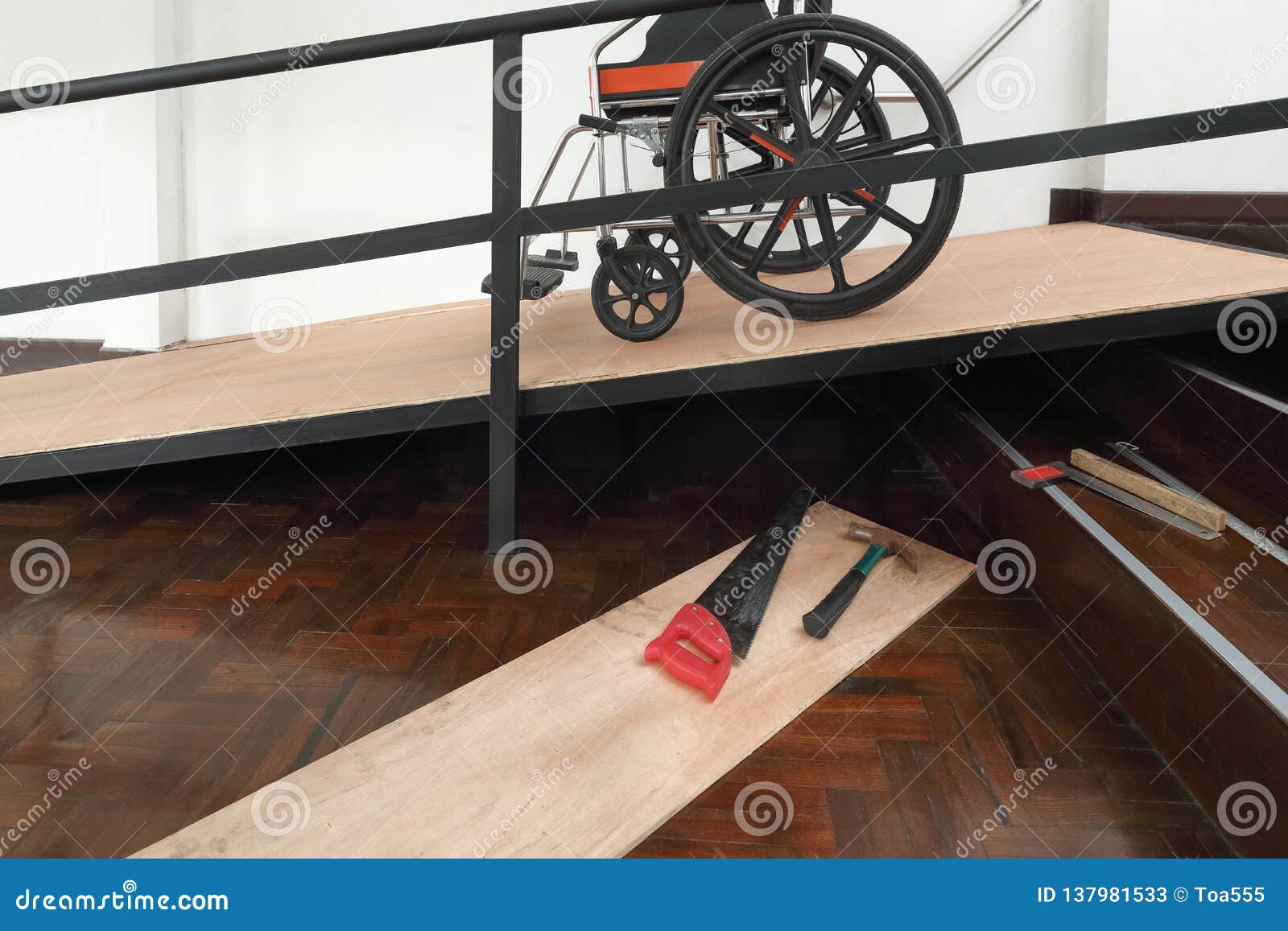 house improvement , installation wheelchair ramp for the aging and elderly