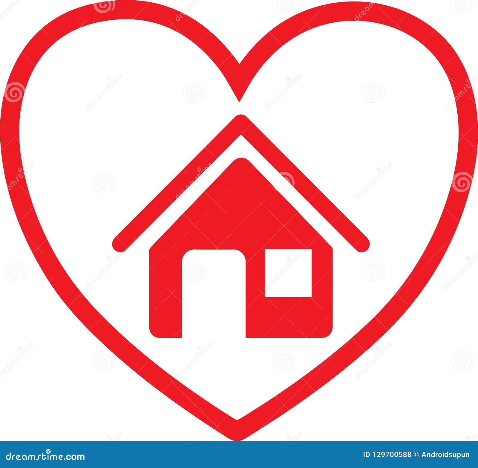 droogte walgelijk verontreiniging Love and home stock vector. Illustration of house, three - 129700588