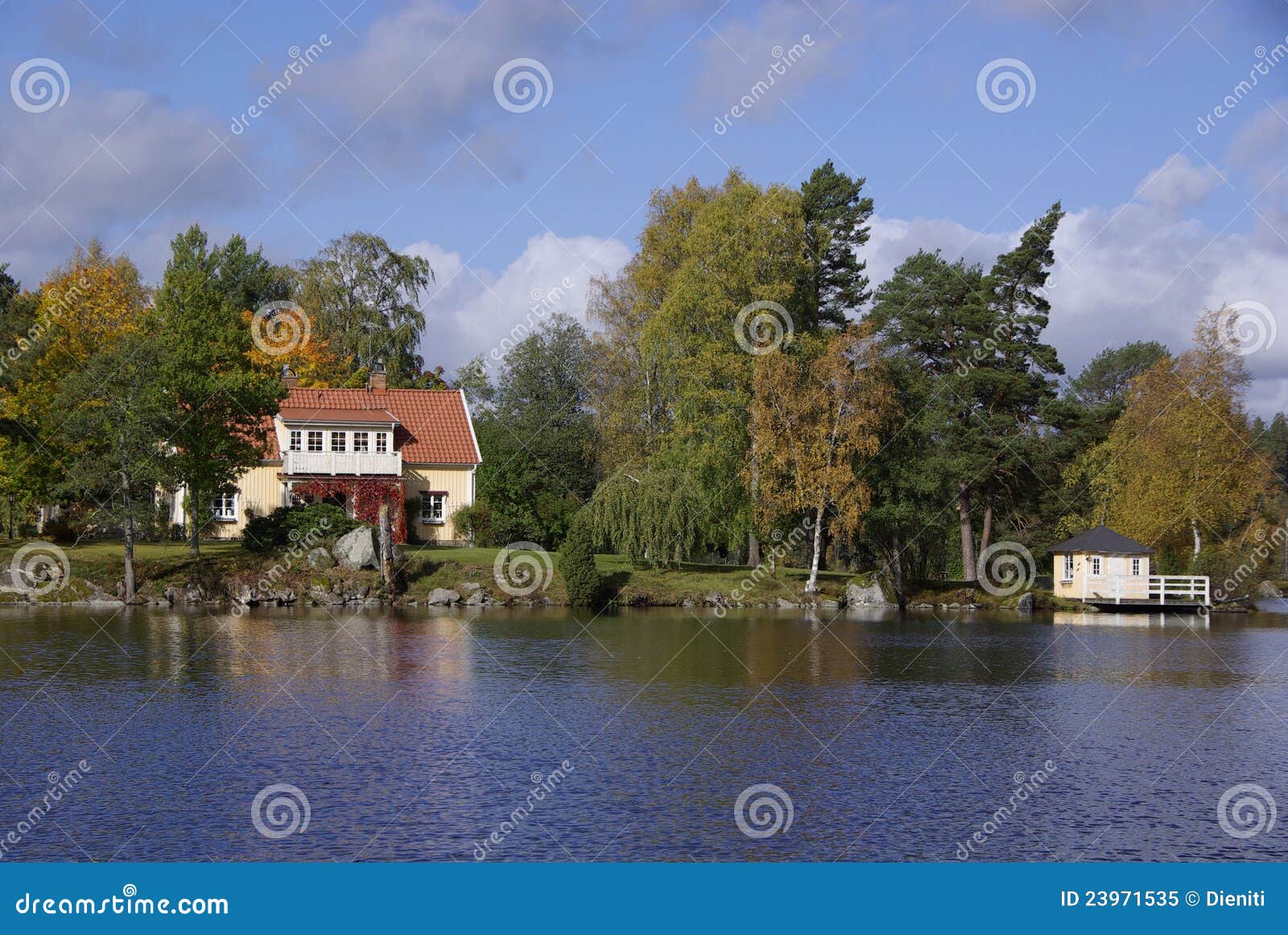 House at the lake, Sweden stock image. Image of colourful 23971535