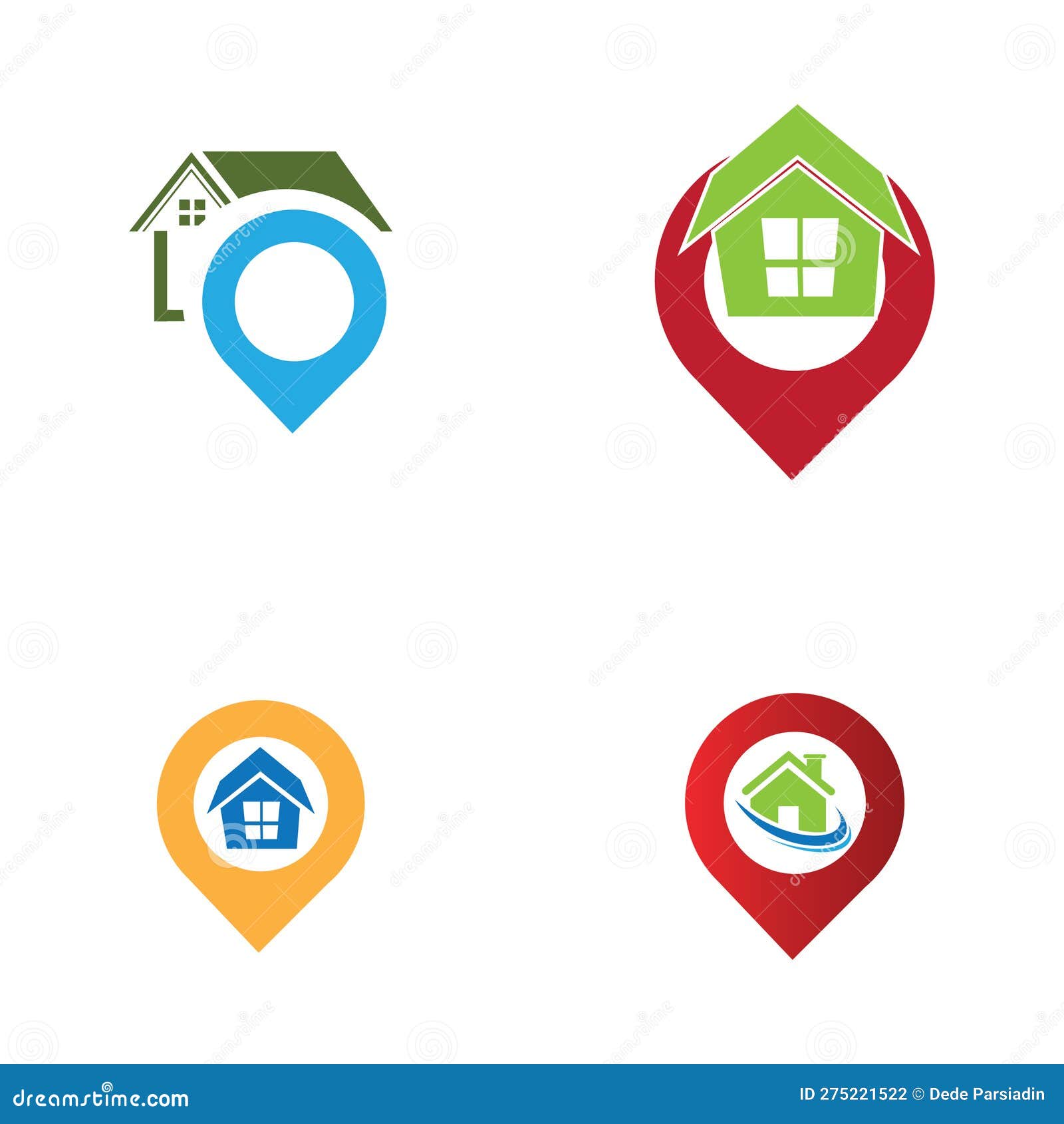 A House Location Logo Home Location Pin House Logo Stock Vector