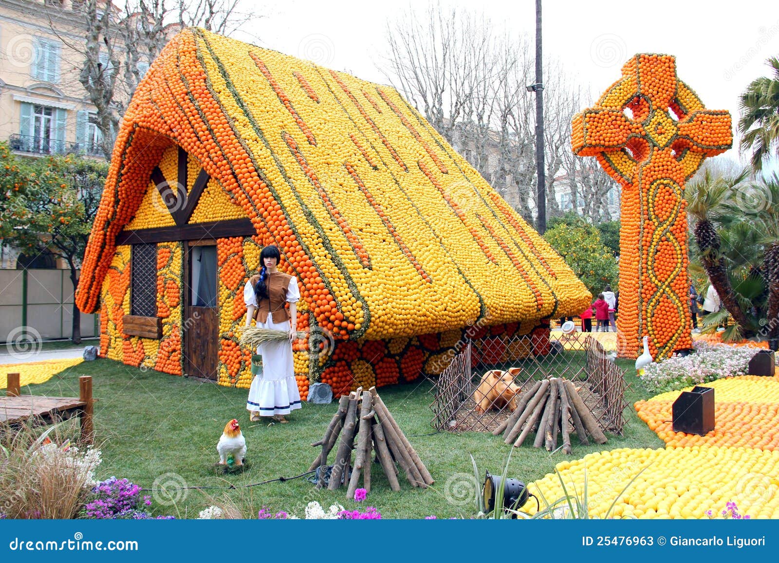 House Made of Oranges and Lemons Editorial Stock Photo Image of bunch