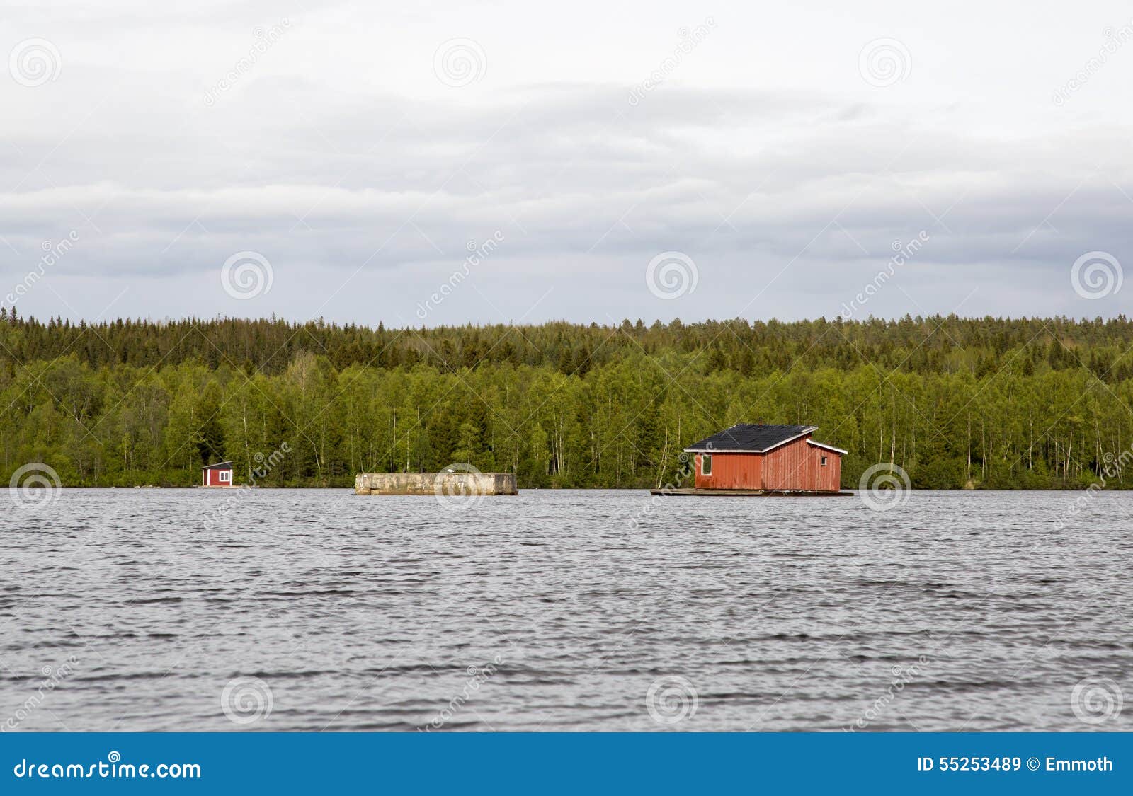 House in the Middle of River in Umea, Sweden Stock Image Image of