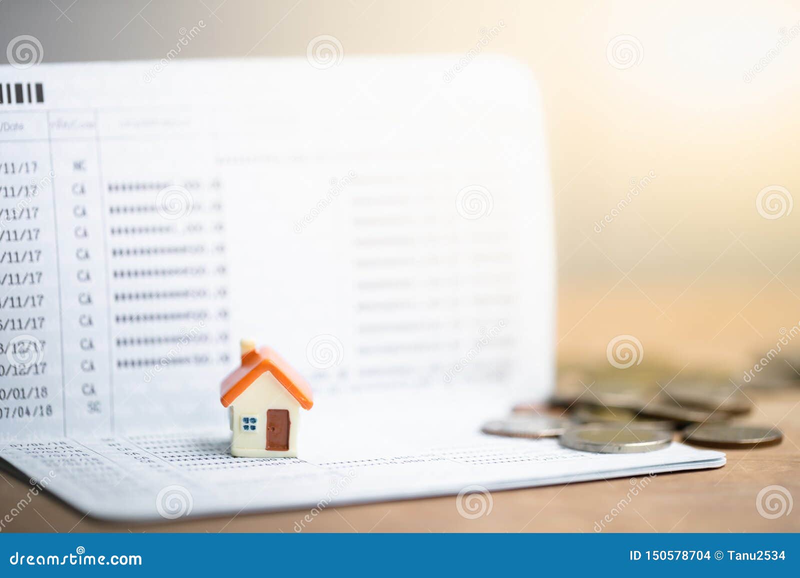 House Model on Bank Passbook. Stock Photo - Image of house, budget ...