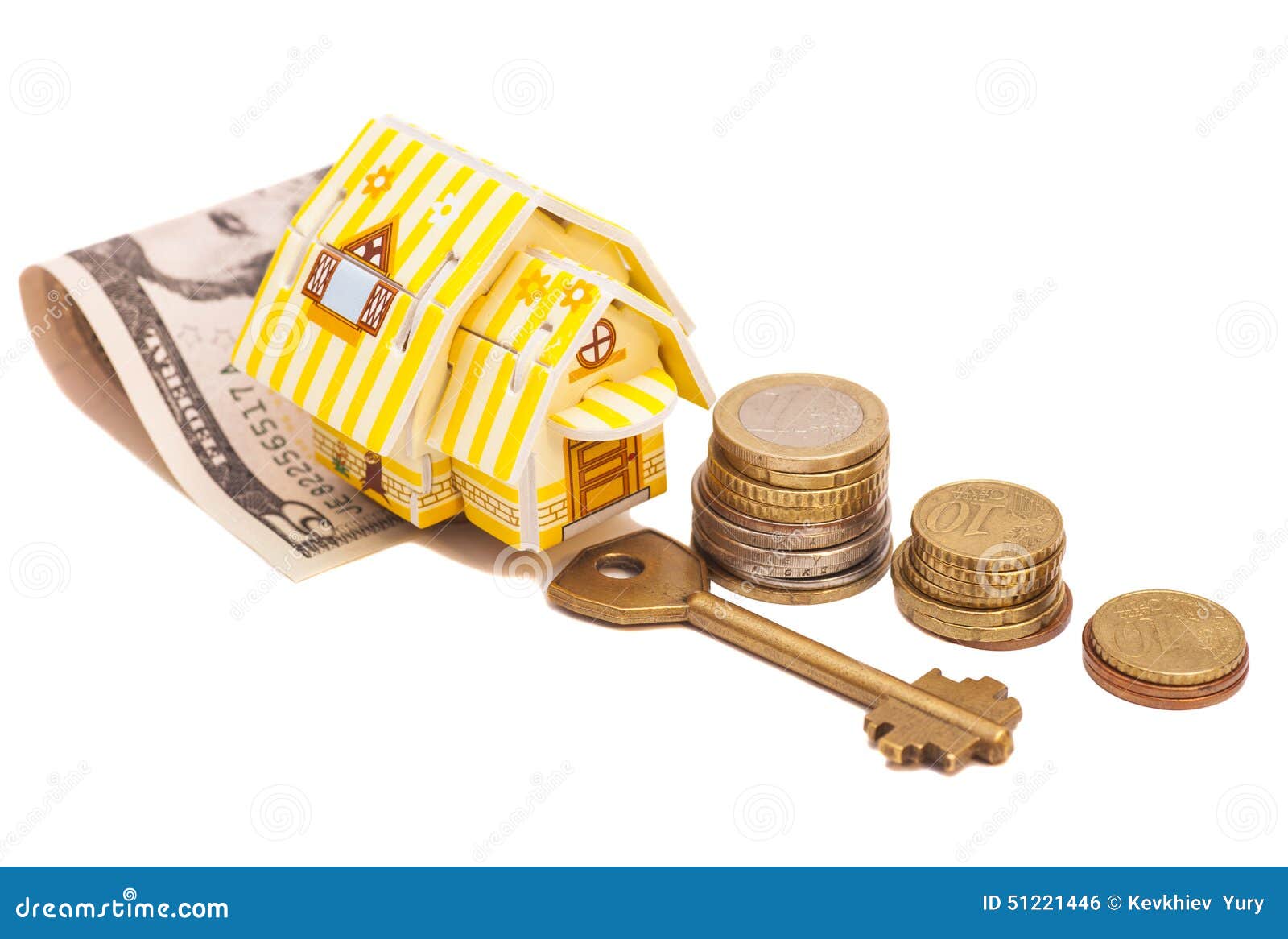 House with money and key stock photo. Image of construct 51221446